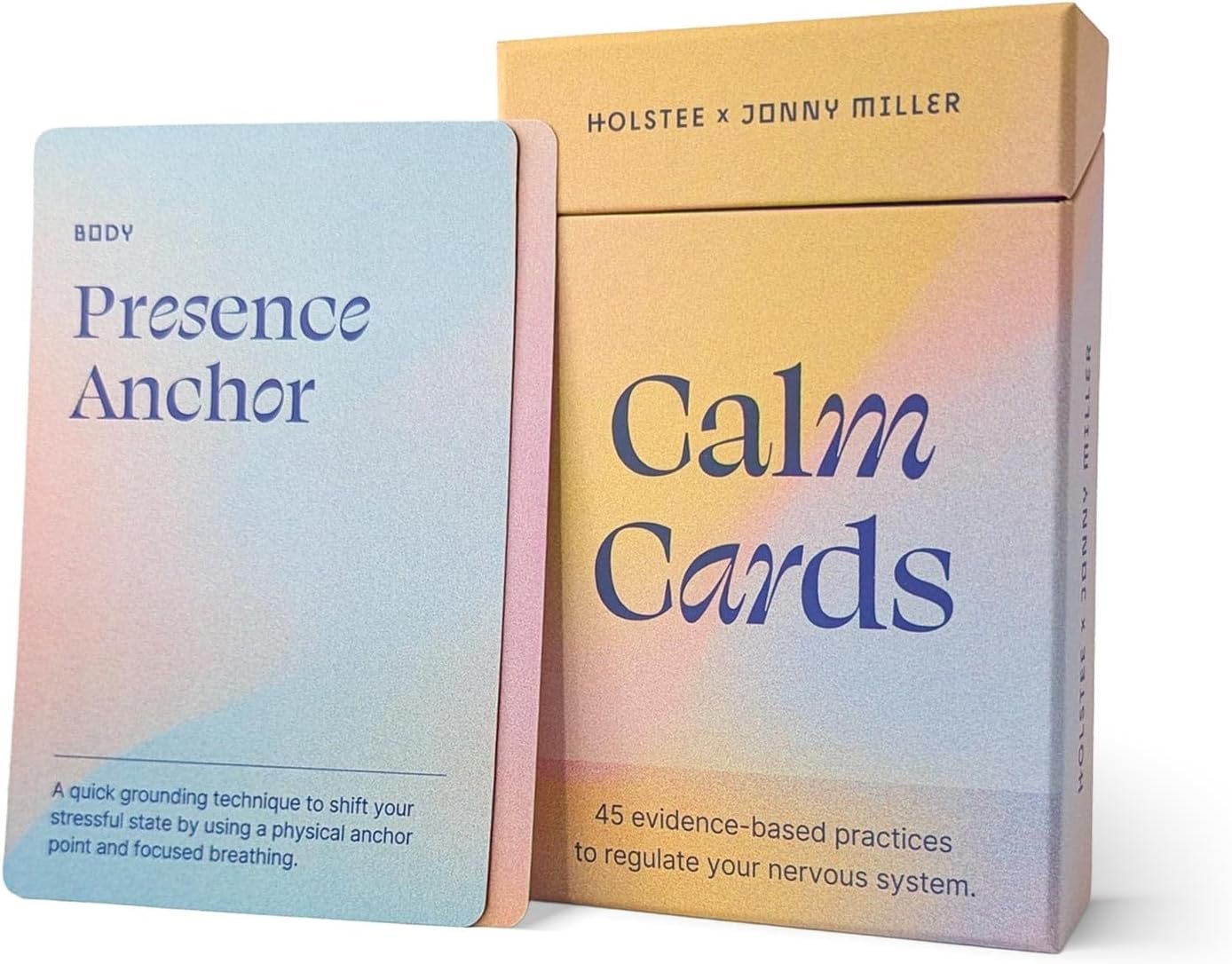 Holstee Calm Cards: 45 Science-Backed Mindfulness Exercises for Anxiety & Stress Relief – Quick Somatic Practices for Emotional Regulation, Awareness & Connection – Created with Expert Jonny Miller