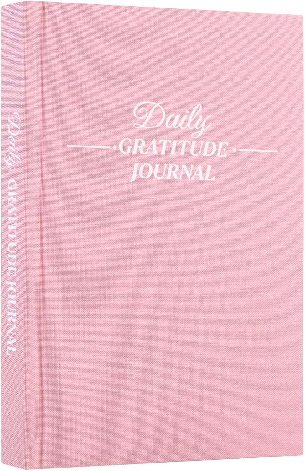 Thboxes Daily Gratitude Journal for Women, 8.4 X 5.7 Inch Undated Happiness, Mindfulness, Reflection, Daily Affirmations, Light Pink