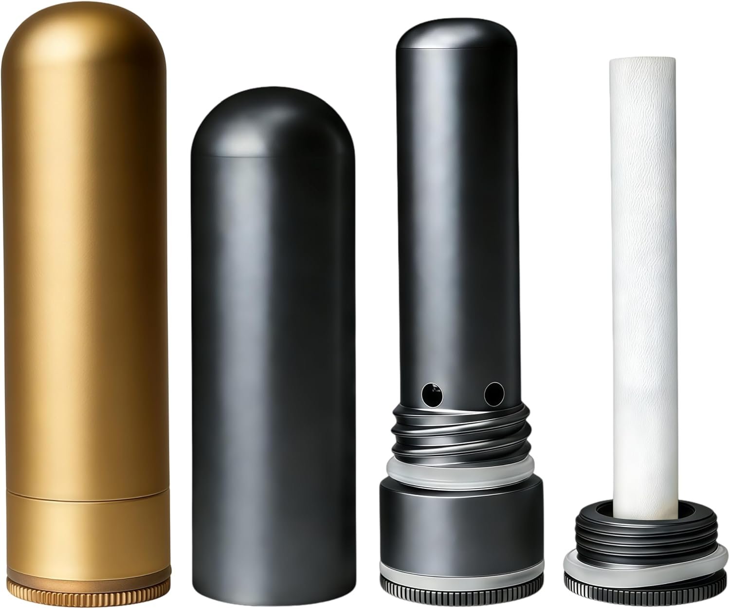 Metal Nasal inhalers for Essential Oils Refillable Aluminum Aromatherapy Inhaler Comes with 20 Cotton Wicks – for Aromatherapy (2+20 pc)