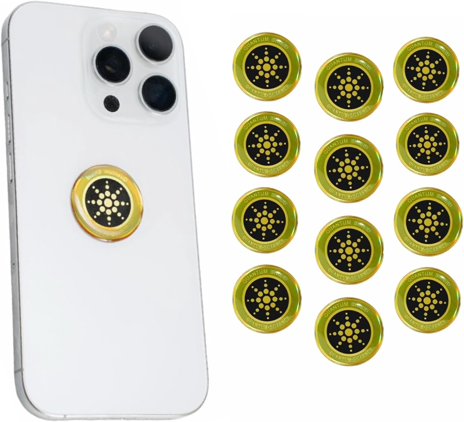 EMF Stickers Blocker Chip Neutralize Shield Protection for Cell Phones cased and Electronic Devices WiFi 5G Tablets Laptops Computers TV Monitors(12 Pcs Glod)