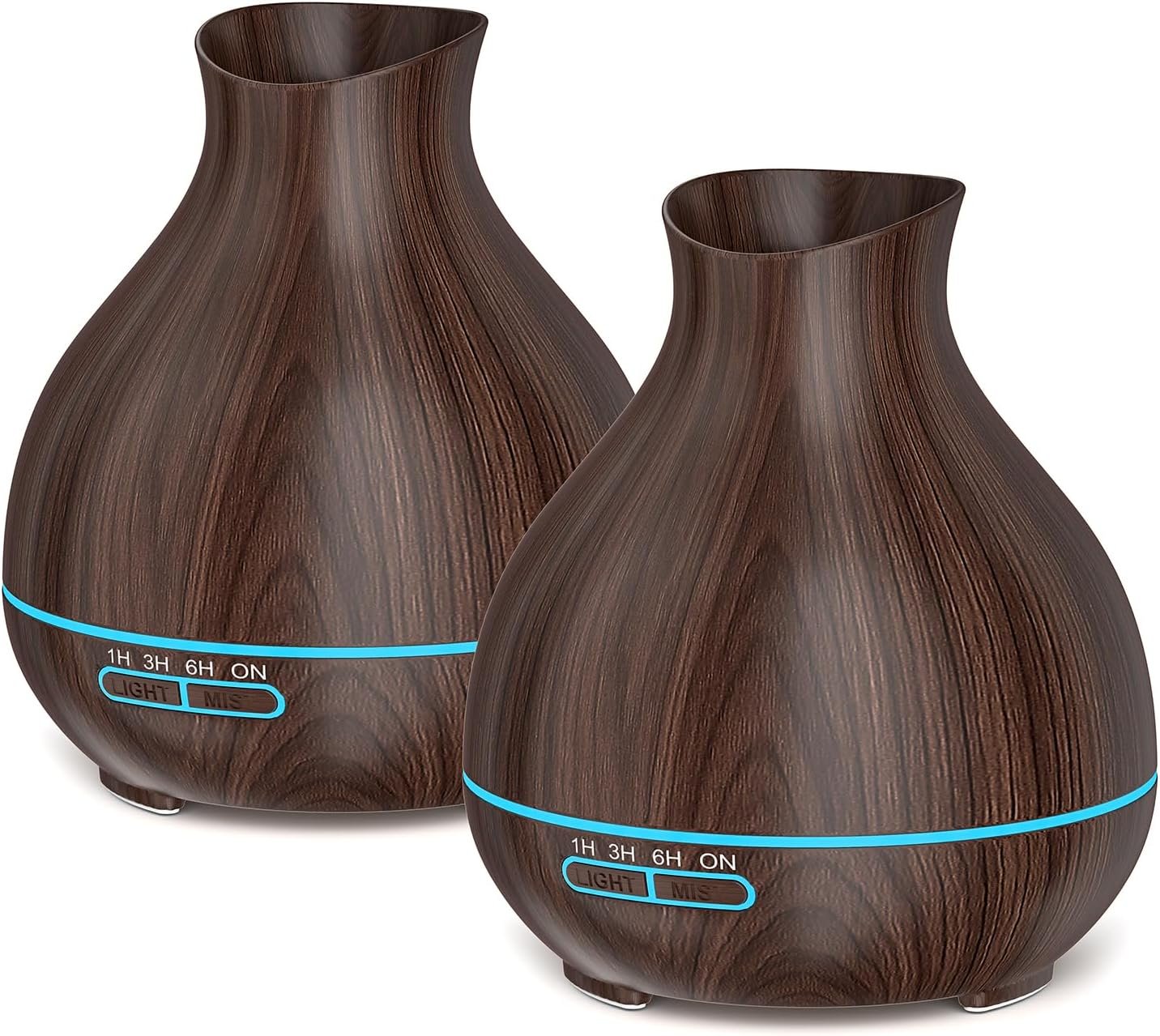 Aromatherapy Essential Oil Diffusers,2 PCS 550ml High Mist Output Humidifiers for Large Room, Home, Waterless Auto-Off, 7 Color LED Lights Cool Mist Humidifier Ultrasonic Diffusers