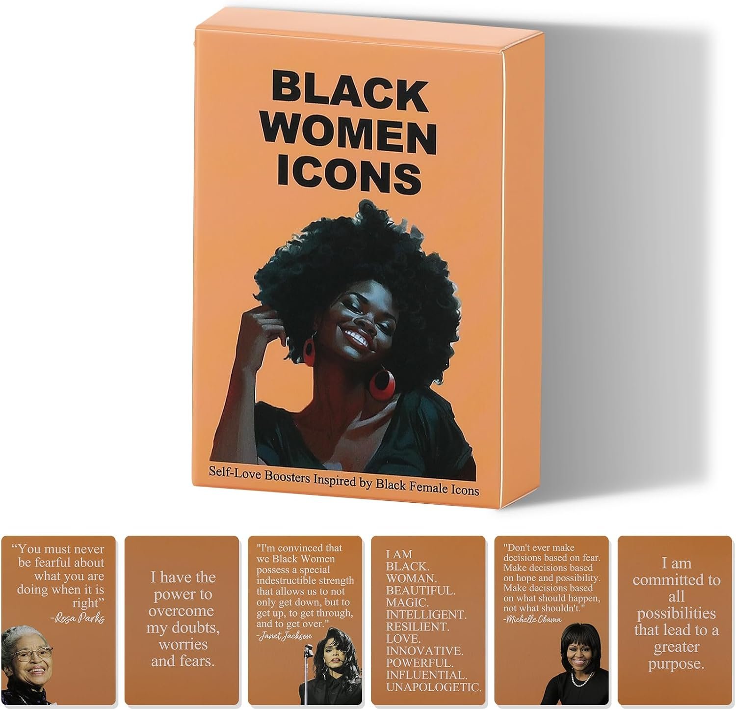 Sincerez Affirmation Cards for Black Women – Daily Affirmations with Mindfulness Quotes and Inspirational Sayings, 30 Cards, 60 x 90 mm