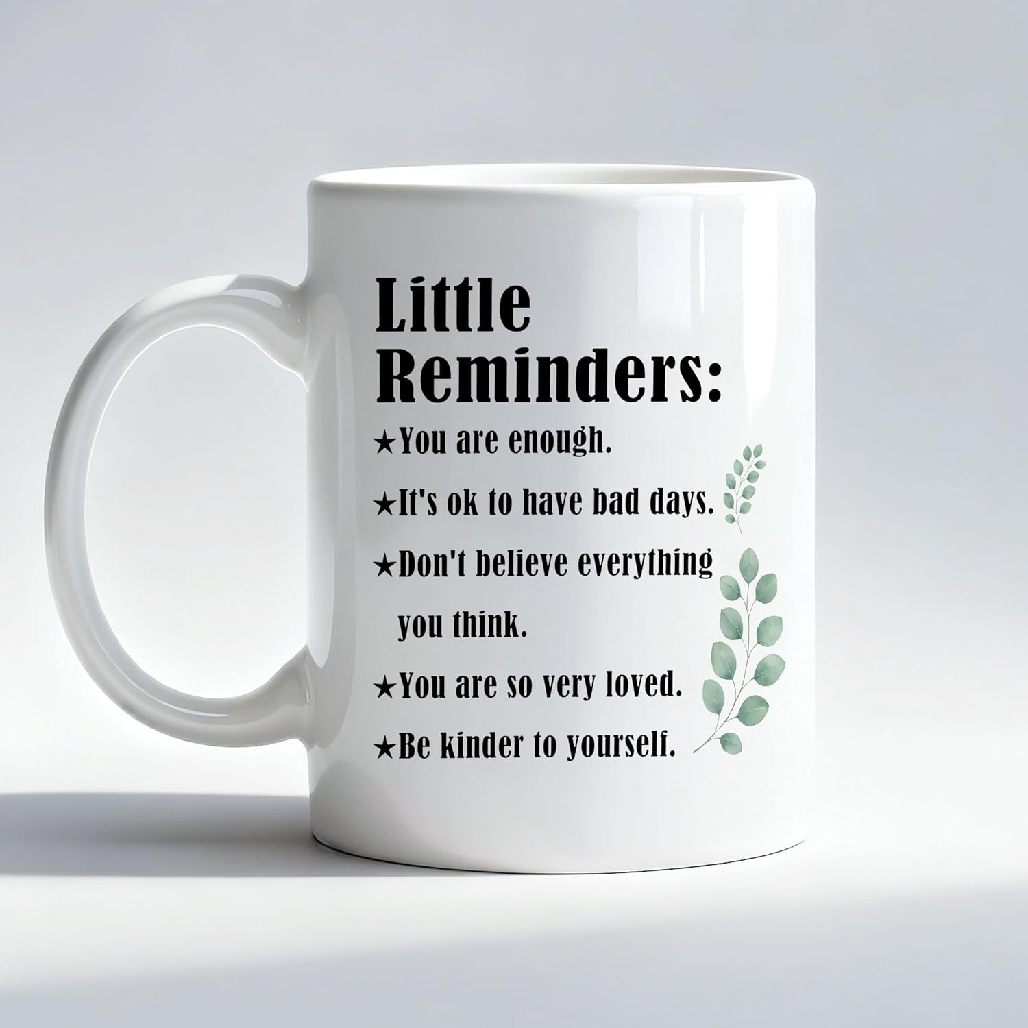Little Reminders Inspirational Mug, Mental Health Gifts Coffee Cup, Self Love Gifts, You Are Enough Motivational Positive Affirmation Ceramic Coffee Mug 11 oz