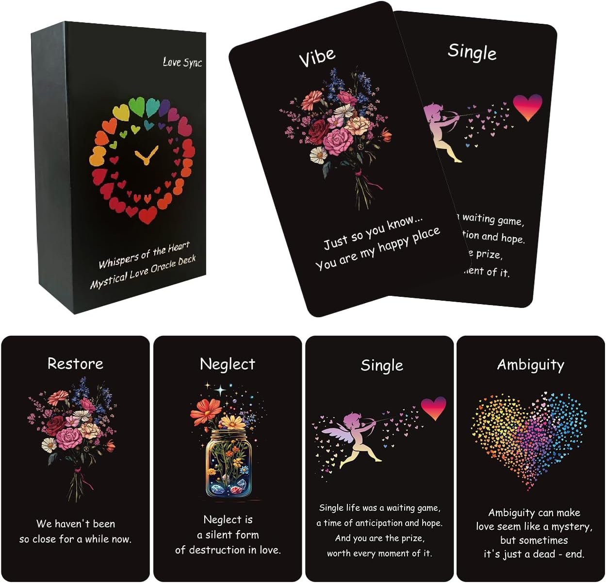 Love Oracle Cards – 60-Card Deck for Relationships, Singles & Beginners | Gain Clarity, Uncover Emotional Barriers, Twin Flame & Soulmate Guidance