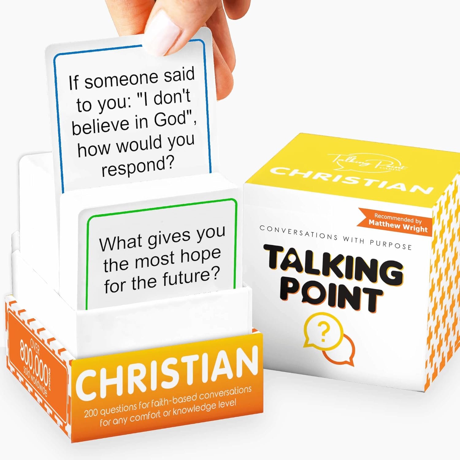 200 Conversation Cards for Christians by Talking Point – Christian Card Game for Family Game Night, Bible Study Icebreakers and Youth Groups – Church Small Groups, Couples Night, Easter Gifts