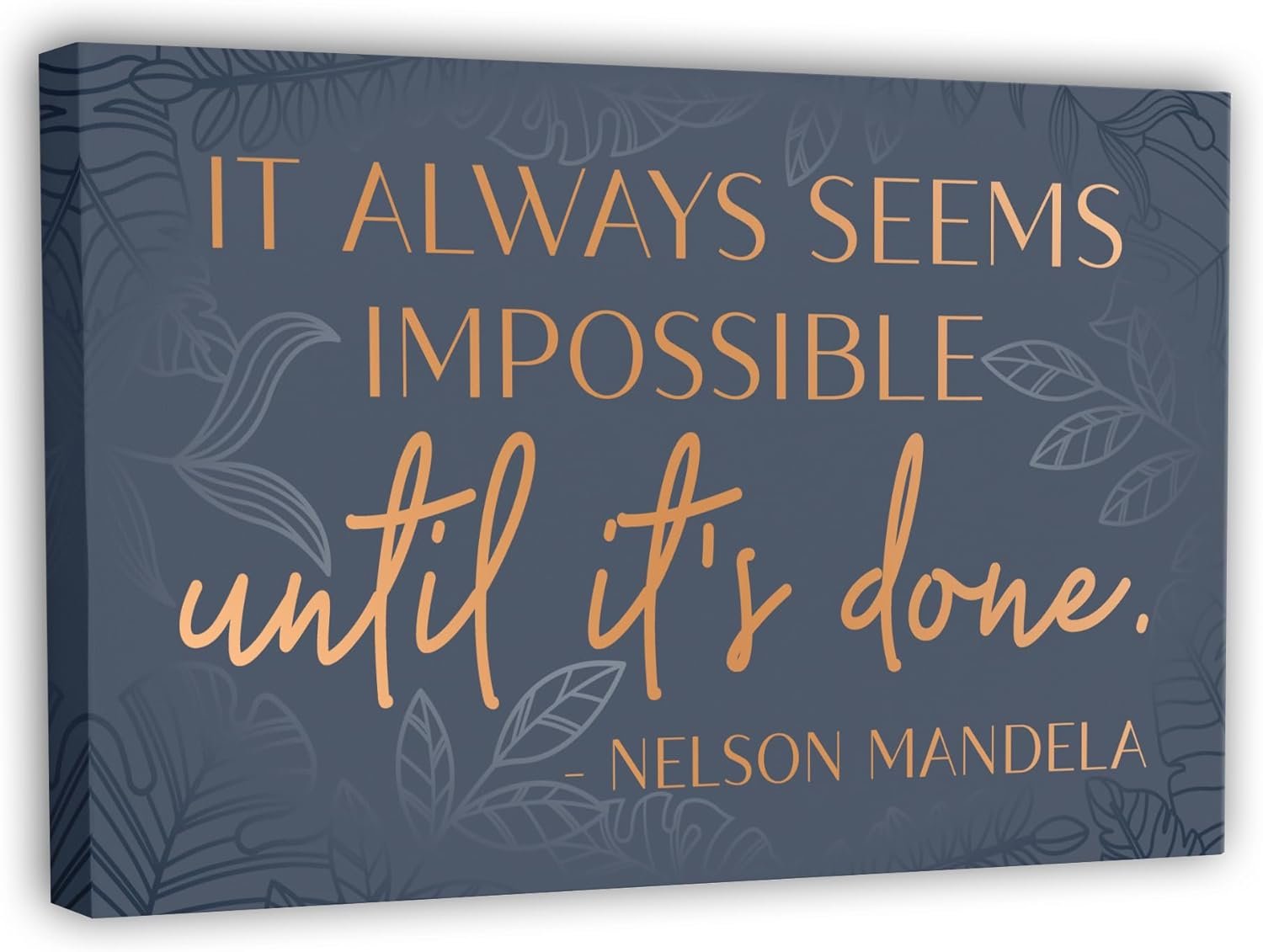 HoneyKICK Nelson Mandela Inspirational Quote Canvas Wall Art – Motivational Wall Decor for Office, Bedroom, Living Room – Abstract Wall Art for Women Office Decor Framed Canvas