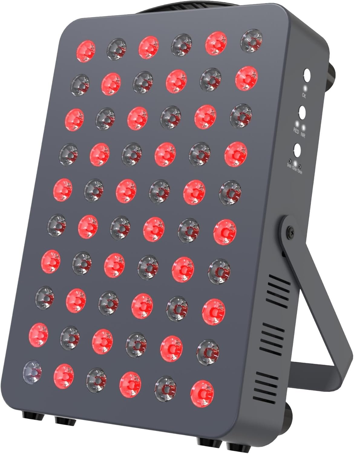Hooga HG300 Red Light Therapy Panel, 660nm Red & 850nm Near-Infrared Light, 60 LEDs, Built-in Timer, Adjustable Stand for Home Wellness