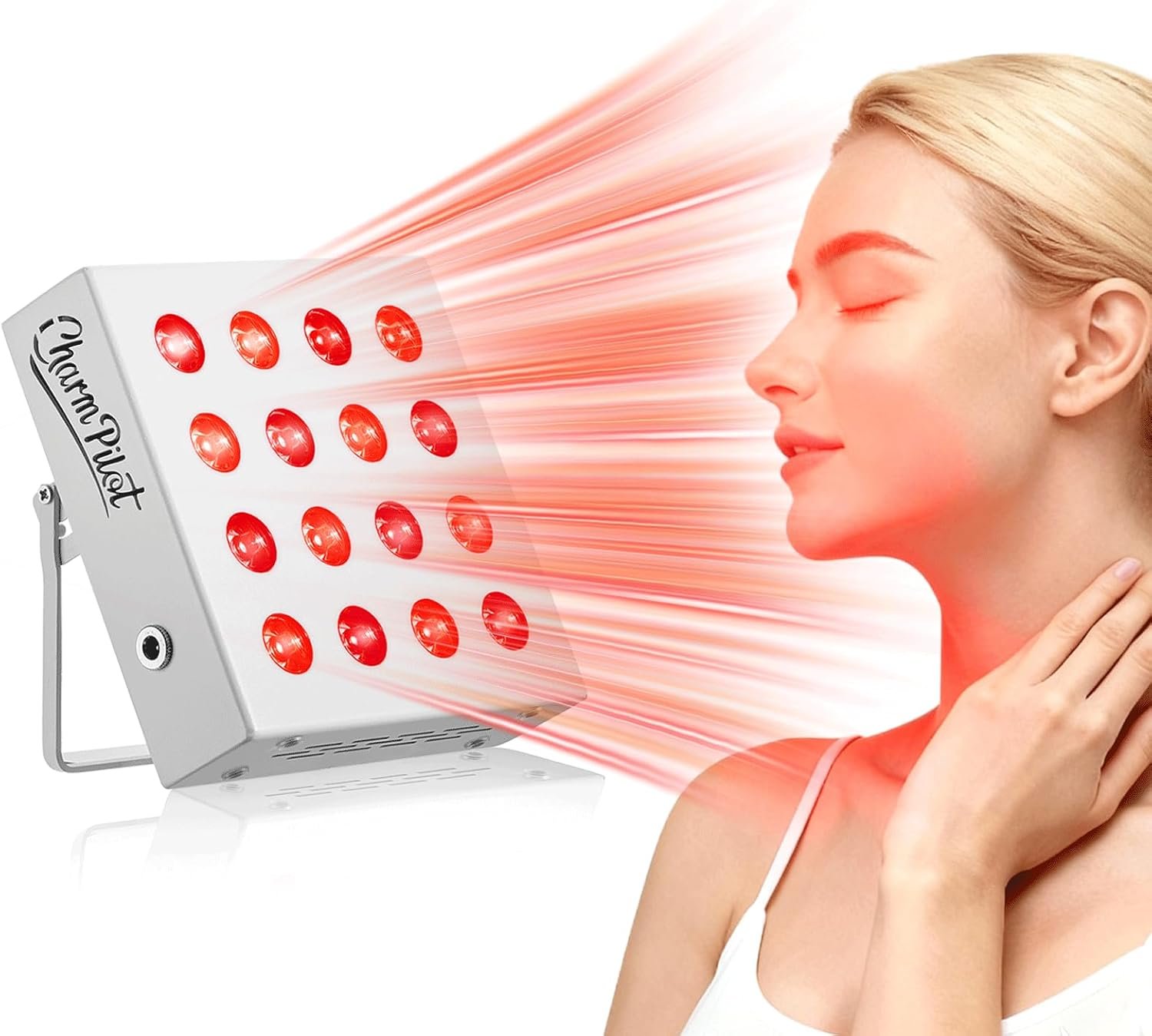 Red Light Therapy for Body Panel, FSA&HSA Eligible, 16‑LED 6 Wavelengths (630 nm, 660 nm, 810 nm, 830nm, 850 nm, 940 nm) Near‑Infrared Light Therapy Device, Ease Discomfort and Revitalize Skin(White)