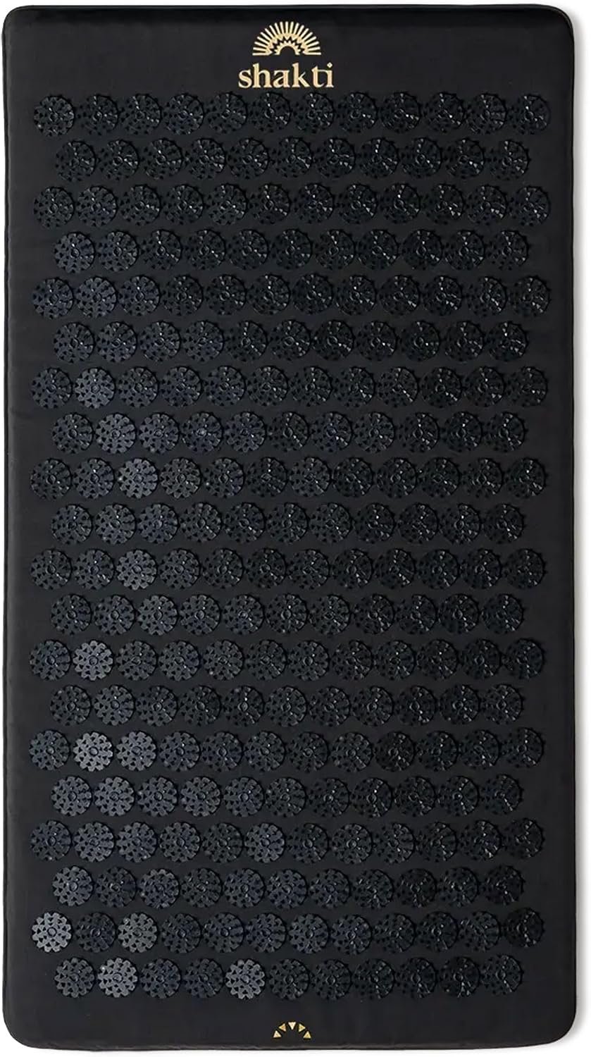 ShaktiMat Premium Acupressure Mat, Level 2 Intensity in Shakti Black, Massage Muscles, Aid Sleep & Unlock Inner Tension | Similar to Acupuncture, No Needles Required | Relaxation, Massage Muscles, Aid Sleep, Unlock Inner Tension, Similar to Acupuncture, Made with Organic Cotton & ABS spikes