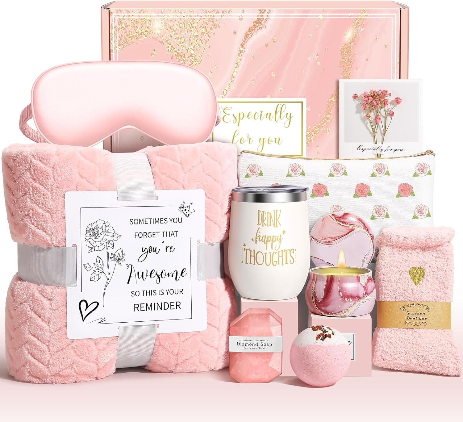 Wasocol Happy Birthday Gifts for Women Mom Grandma Wife Best Friend Sister Her, Unique Relaxing Self Care Package Spa Gift Baskets for Women