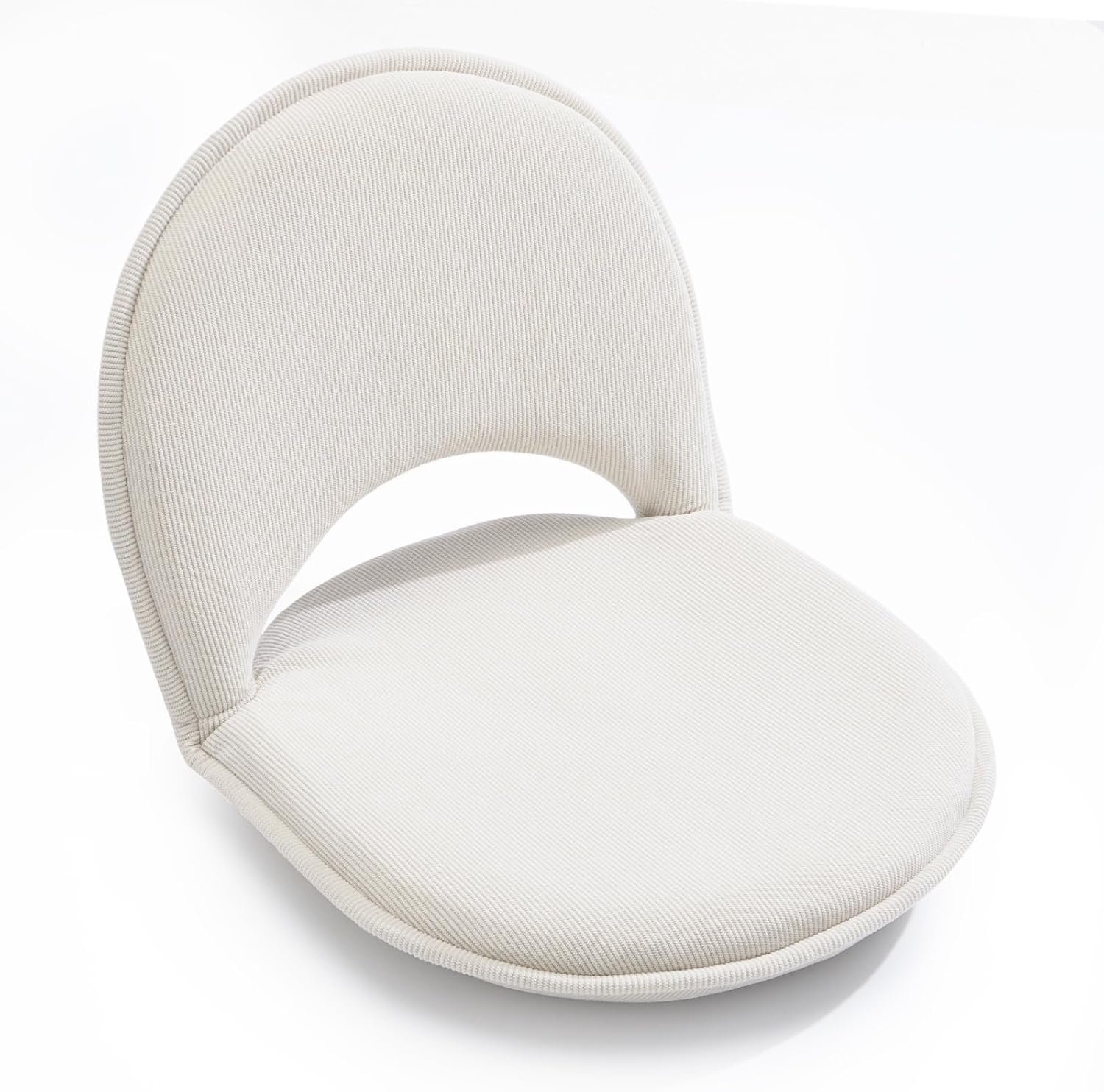 YOUKEEEJOJO Floor Chair 5-Position Adjustable Back Support Chair Foldable Camping,Video-Gaming Reading Watching, Upholstered Meditation Convenient Seats (Beige)