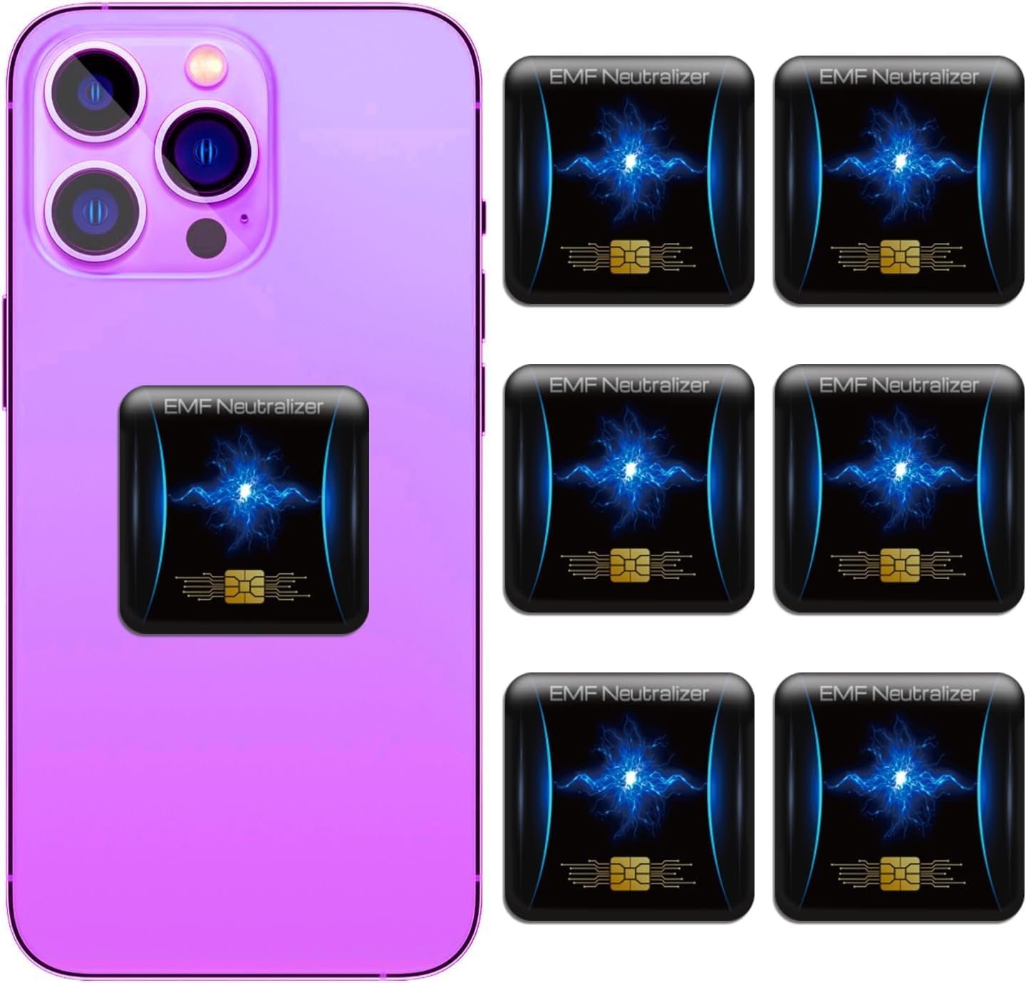 6 Pcs Phone Protection Stickers Neutralizers for Smart Phones/Tablets/Laptops/Computer/WiFi/Priner/TV Electronic Devices Blockers