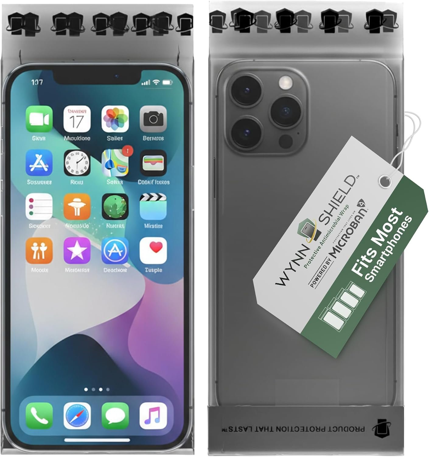 WynnShield™ Protective Phone Case Wrap Powered by Microban® -10 Packs – Ultra-Thin Easy Apply Contact Film for Phones, Scratch-Resistant, Easy Removal, Enhanced Device Hygiene