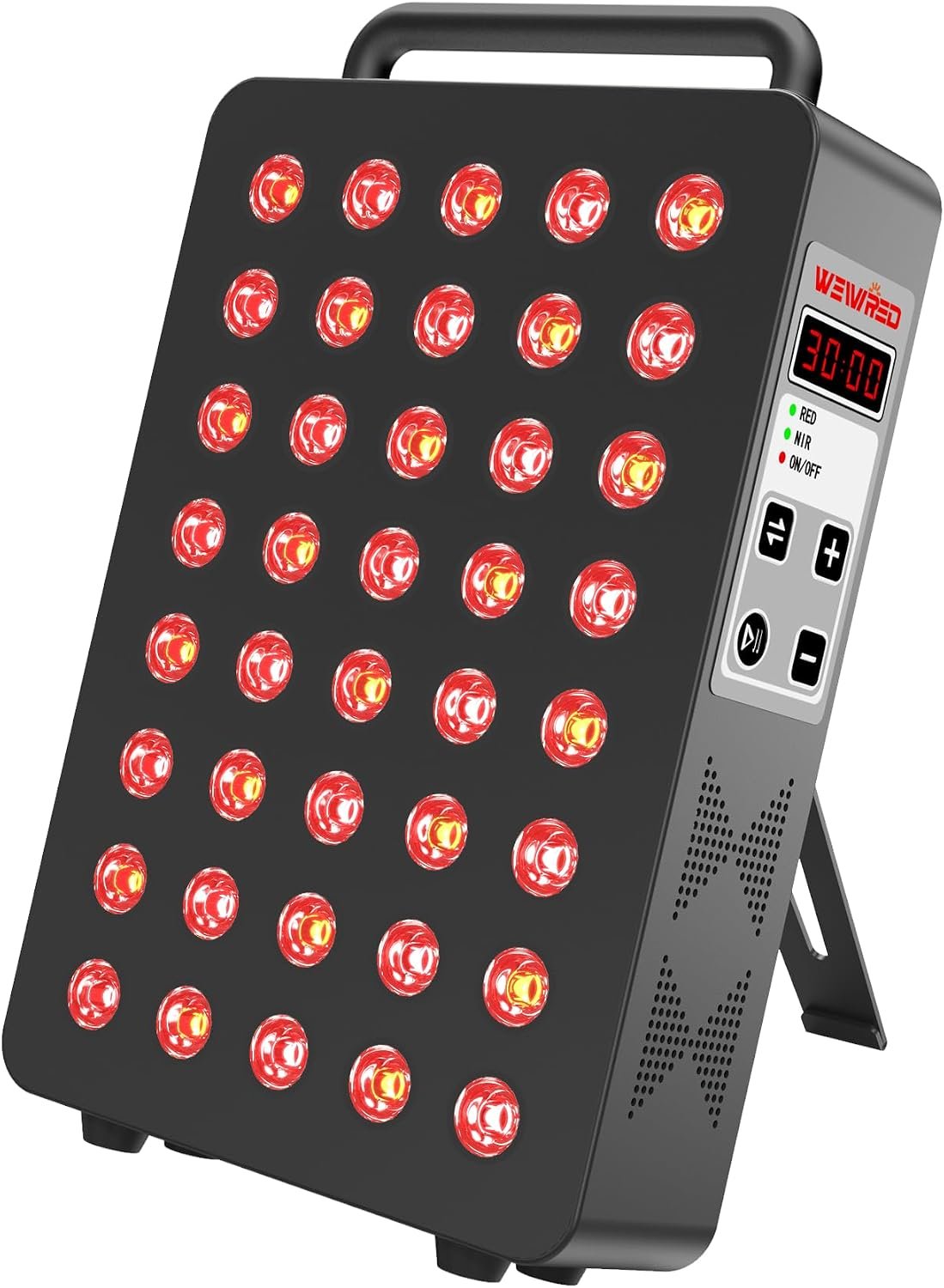 Red Light Therapy Panel 5 Wavelength 40 Dual Chip High-Efficiency LEDs 630+660+810+830+850nm Red and Near Infrared Lamp Therapy Device 60W Timer & Stand for Body Pain Relief Face Skin Health