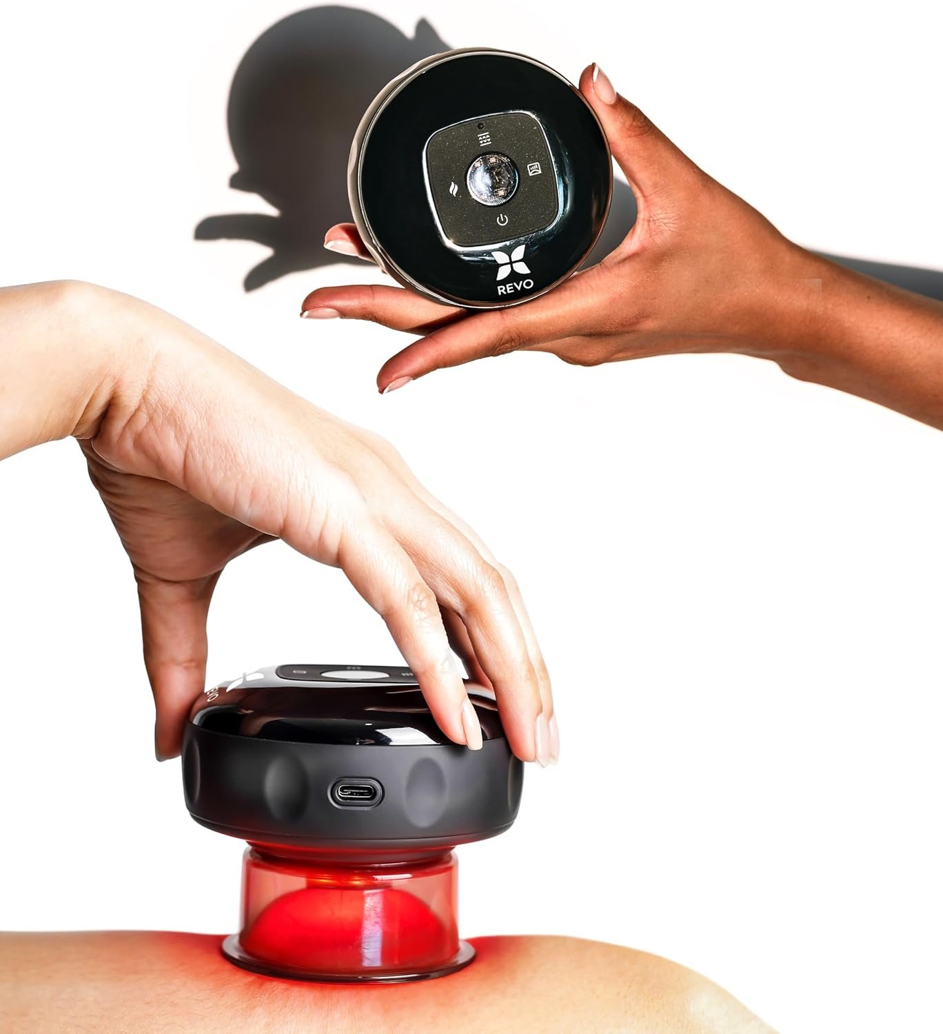 REVOMADIC REVO The Original 4-in-1 Smart Cupping Massager with LED Light, Heat, Dynamic Suction & Vibration Massage, Portable Cordless Rechargeable Cupping Device for Body-2 Pack