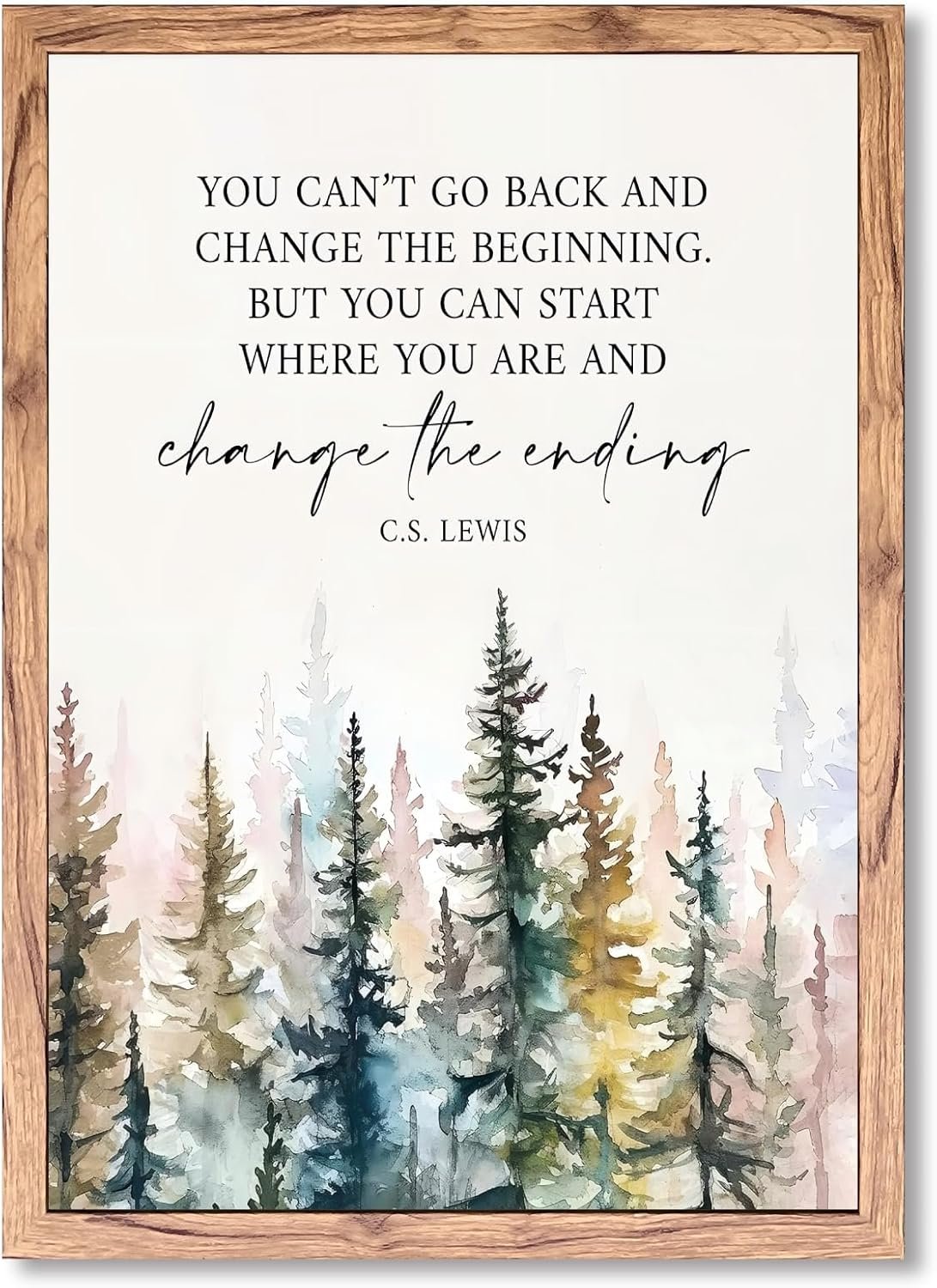 Motivational Office Wall Decor CS Lewis Quote Inspirational Wall Art Positive Affirmations Canvas Prints Encouraging Motivational Posters For Office Bedroom Living Room Home 8x12inch Wood Framed