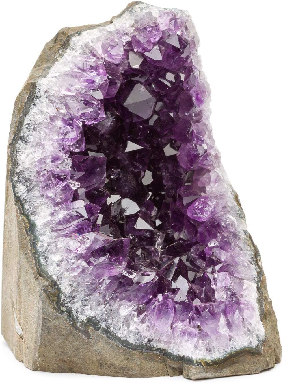 Deep Purple Amethyst Crystal Clusters Cut Base from Basalt (1/2 to 1 lb, Deep Purple Amethyst) Plus, Bonus Mineral Included