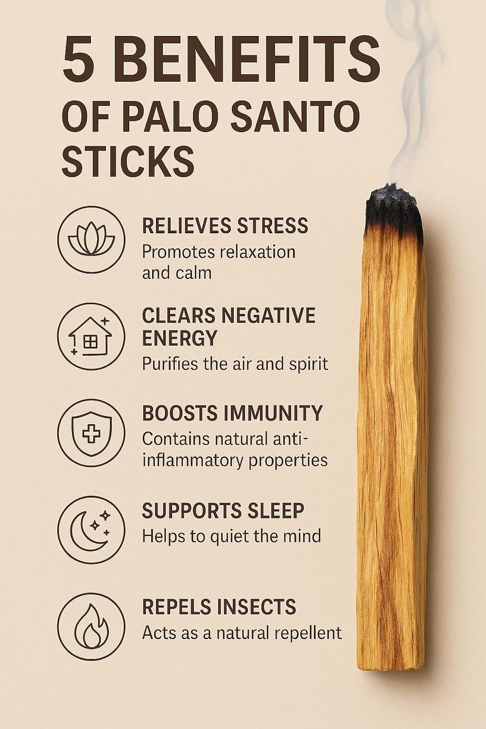 Pachamama Essentials Palo Santo Incense Sticks (4.0 inches each) 100% Natural and Sustainable, Wild Harvested), for Smudging, Purifying, Energy Cleansing, Meditating, Yoga, Reiki. (15)