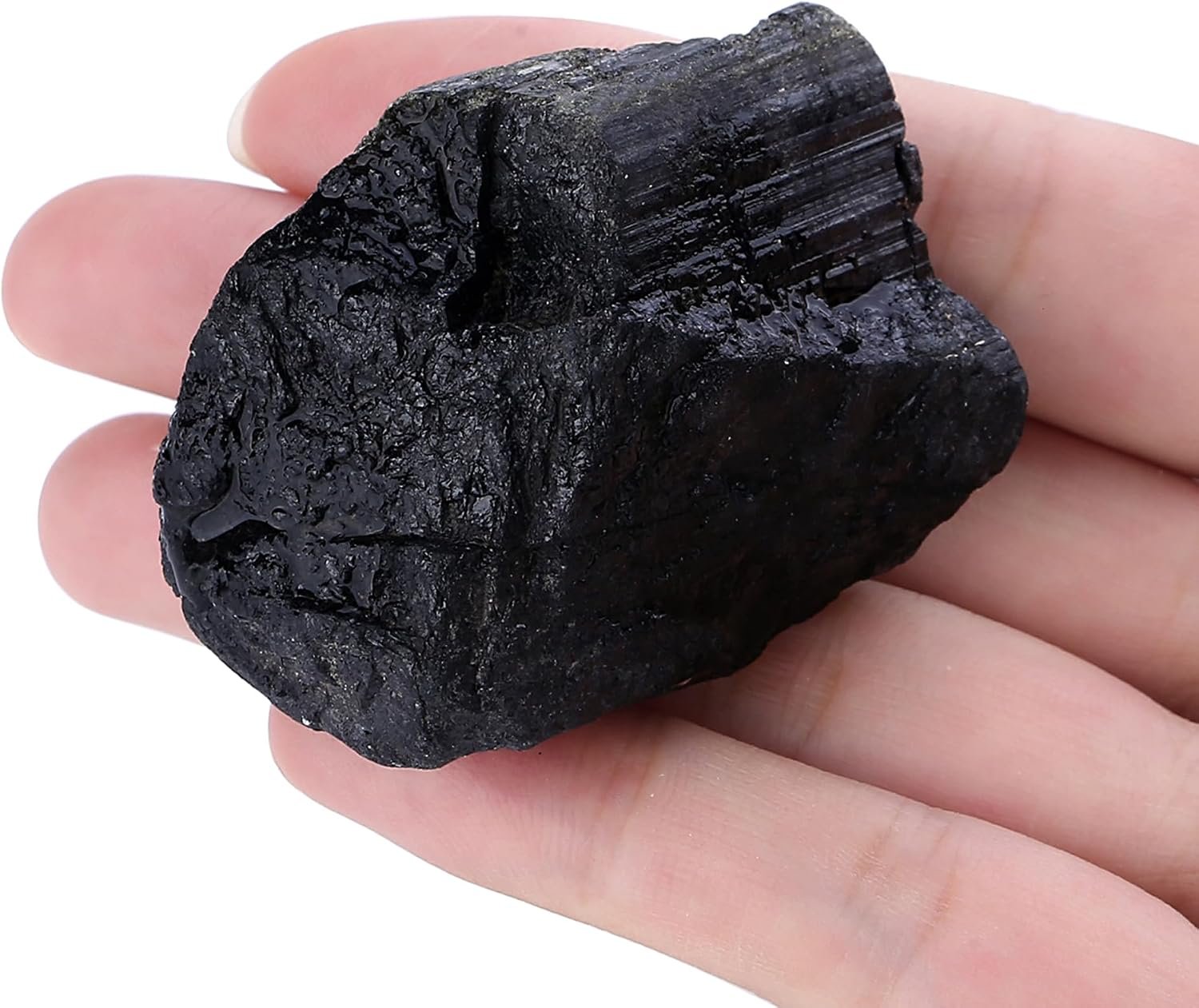 XIANNVXI Black Tourmaline 1.8-2.2″ Large Raw Crystals and Healing Stones Natural Rough Crystal Rocks for Decor Gifts Tumbling Cabbing Polishing Fountain Rocks 1PCS