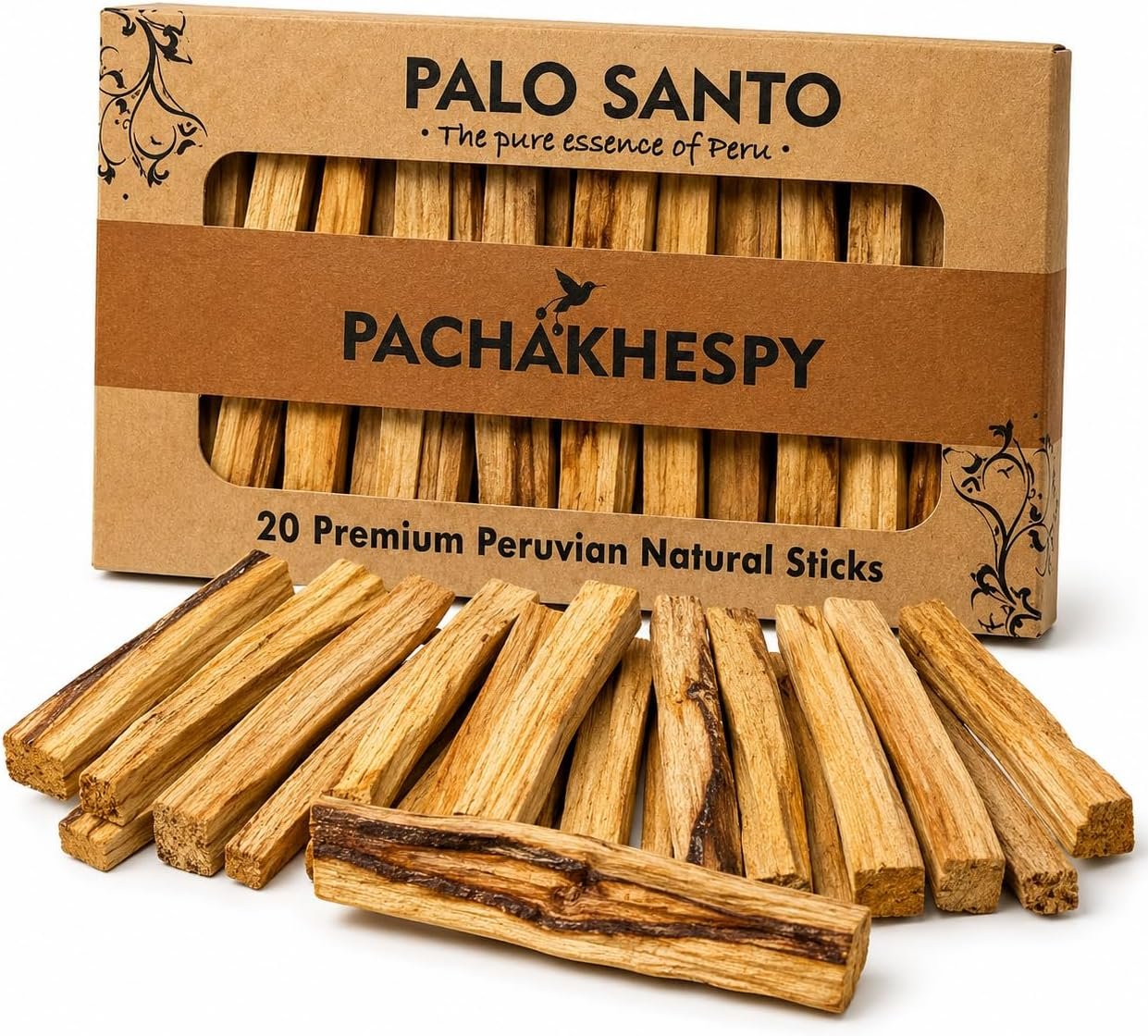 Authentic Premium Palo Santo from Peru 20 Pack of Natural Holy Wood Hand Harvested Smudging Sticks for Home Fragrance Energy Cleansing Meditation Spiritual Rituals Anti Stress Wellness Incense