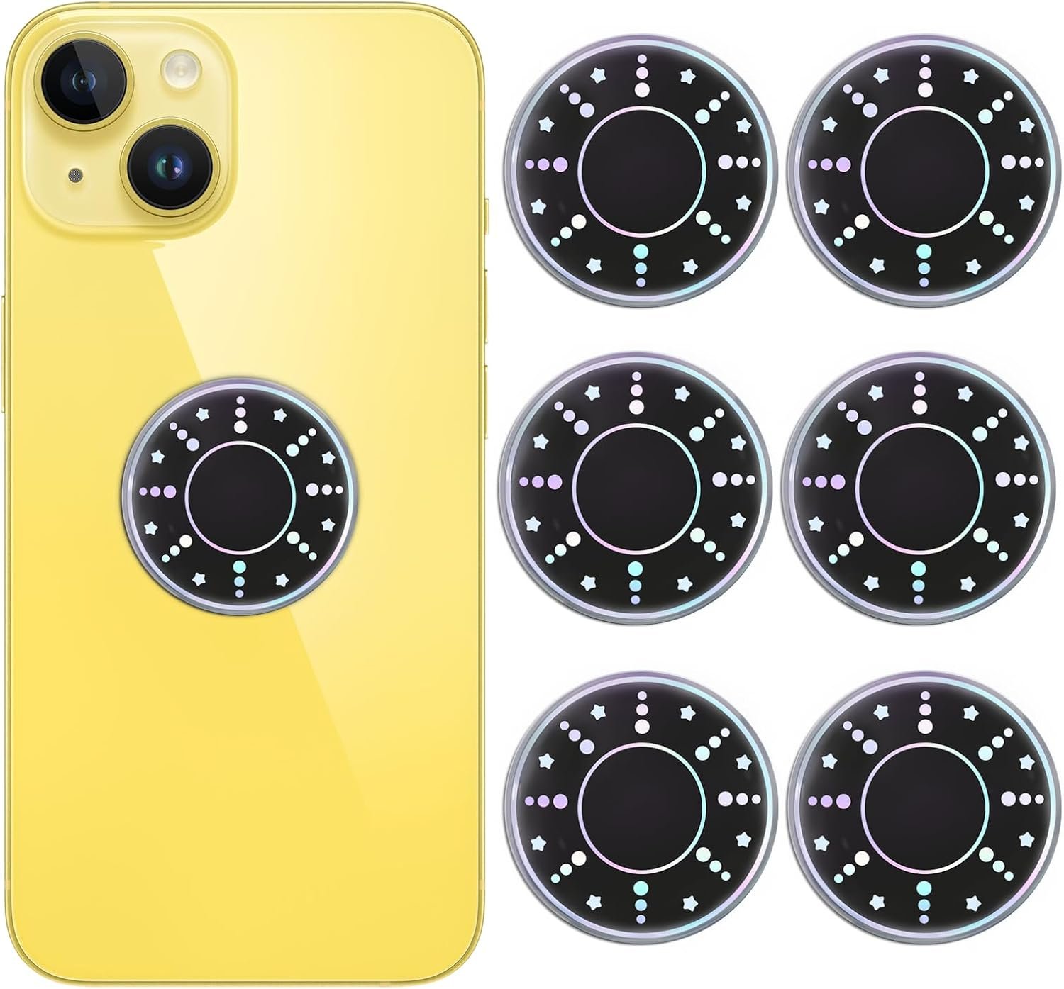 6 Pieces Cell Phone Stickers Blockers Equipment Stickers Devices Accessories for Mobile Phones, Laptops Computers Black, JF-02