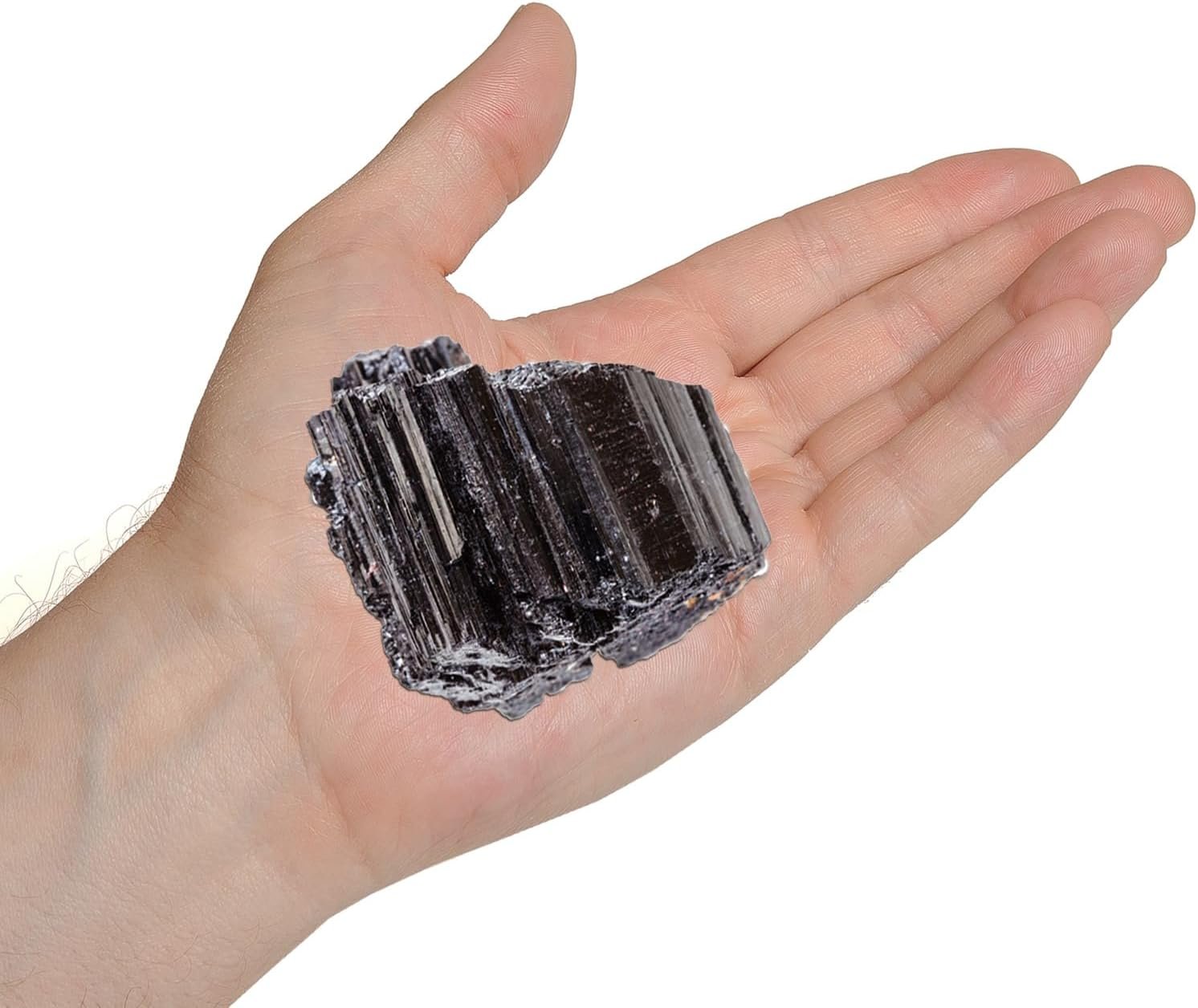 Erliway 2-3” Black Tourmaline Raw Crystals, Natural Rough Crystals and Healing Stones, Crystal Rocks and Gemstones for Tumbling Cabbing Fountain Rocks Decoration Wire Wrapping Reiki (0.15-0.22lb)