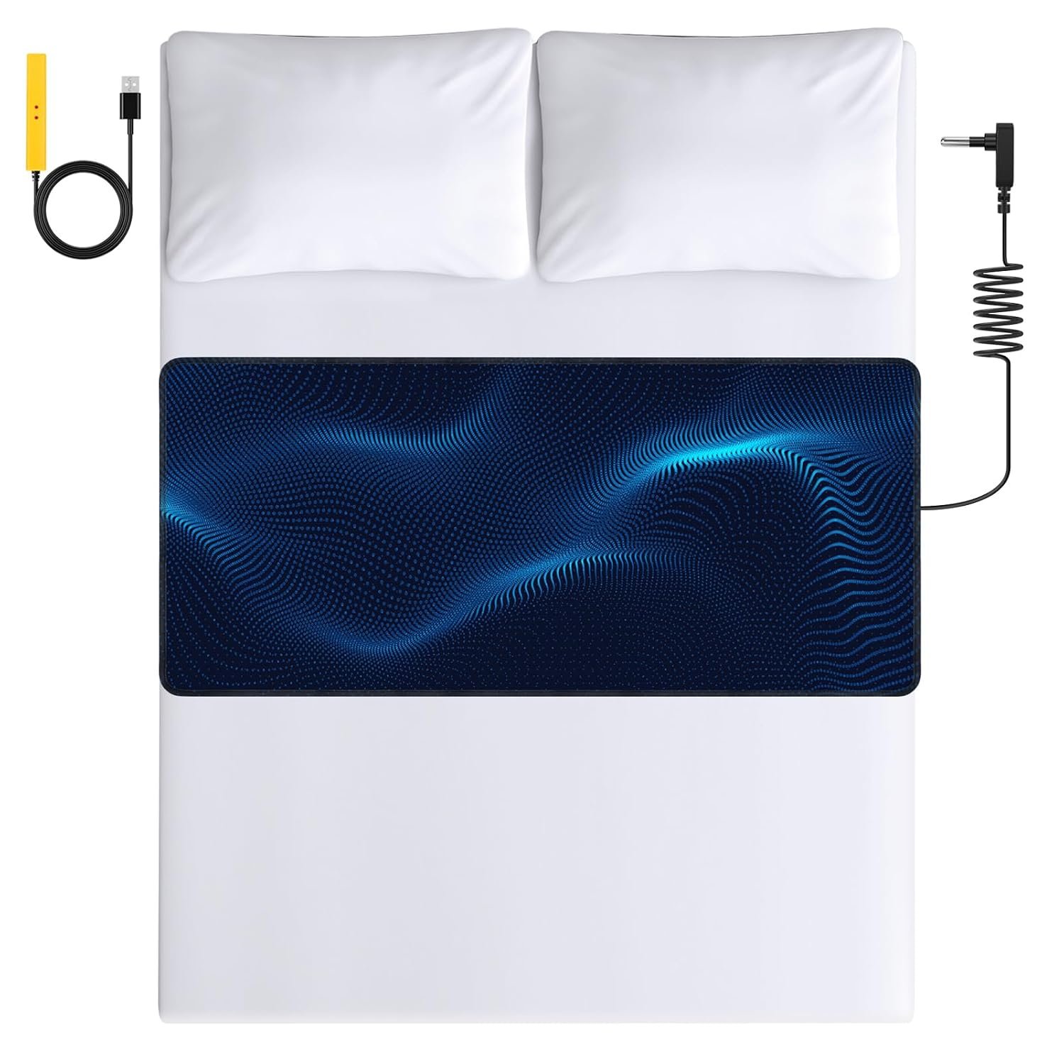 Grounding Mat for Bed, Grounding Pad for Sleeping, Improves Sleep, with Static grounding Cord and Test Pen (Black, (59 * 27.5 inch))