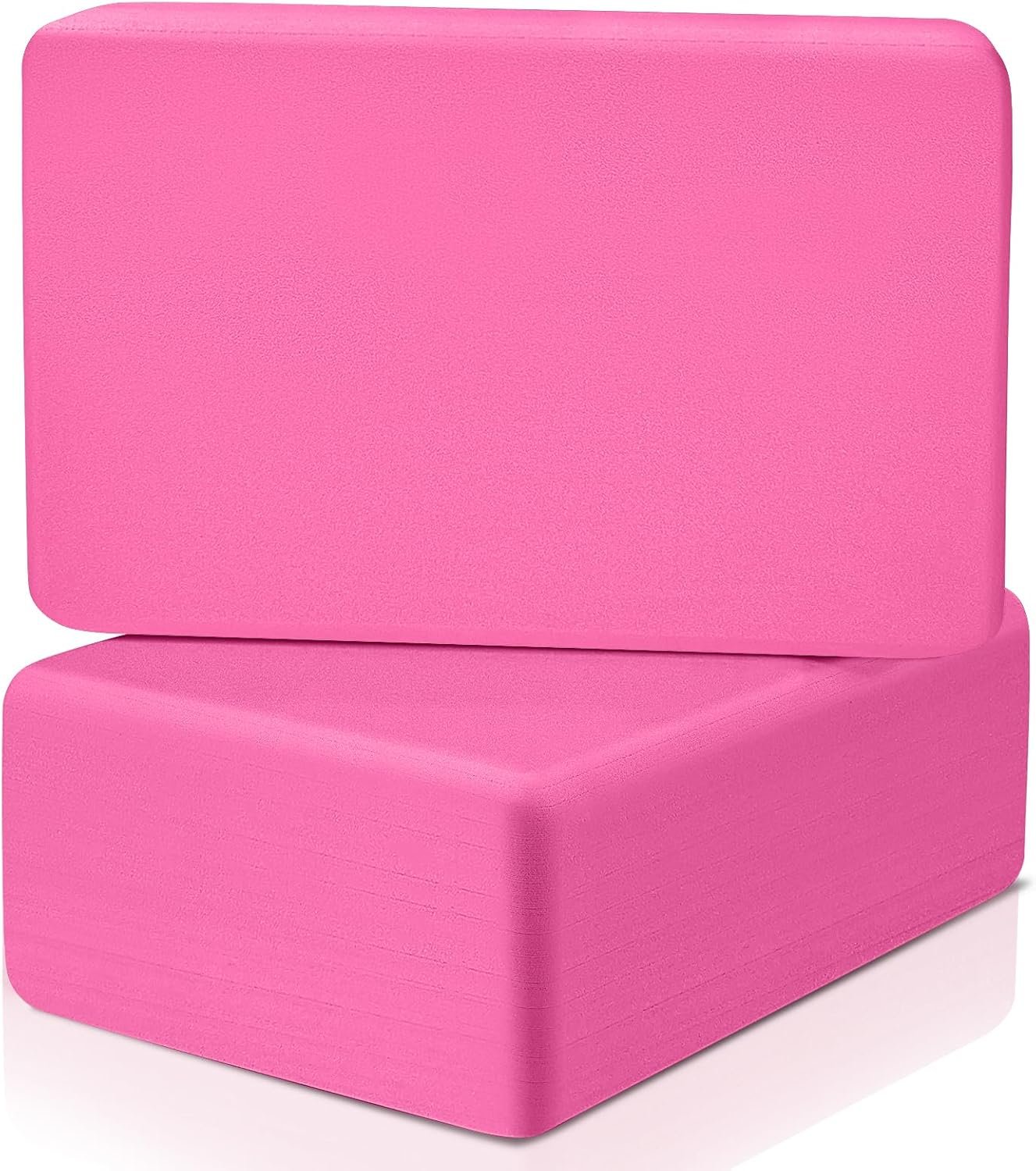 Foam Block Supportive Latex-Free with Rounded Edges, Non-Slip Exercise Blocks for Pilates, Meditation, Balance, Stretching and Deep Poses