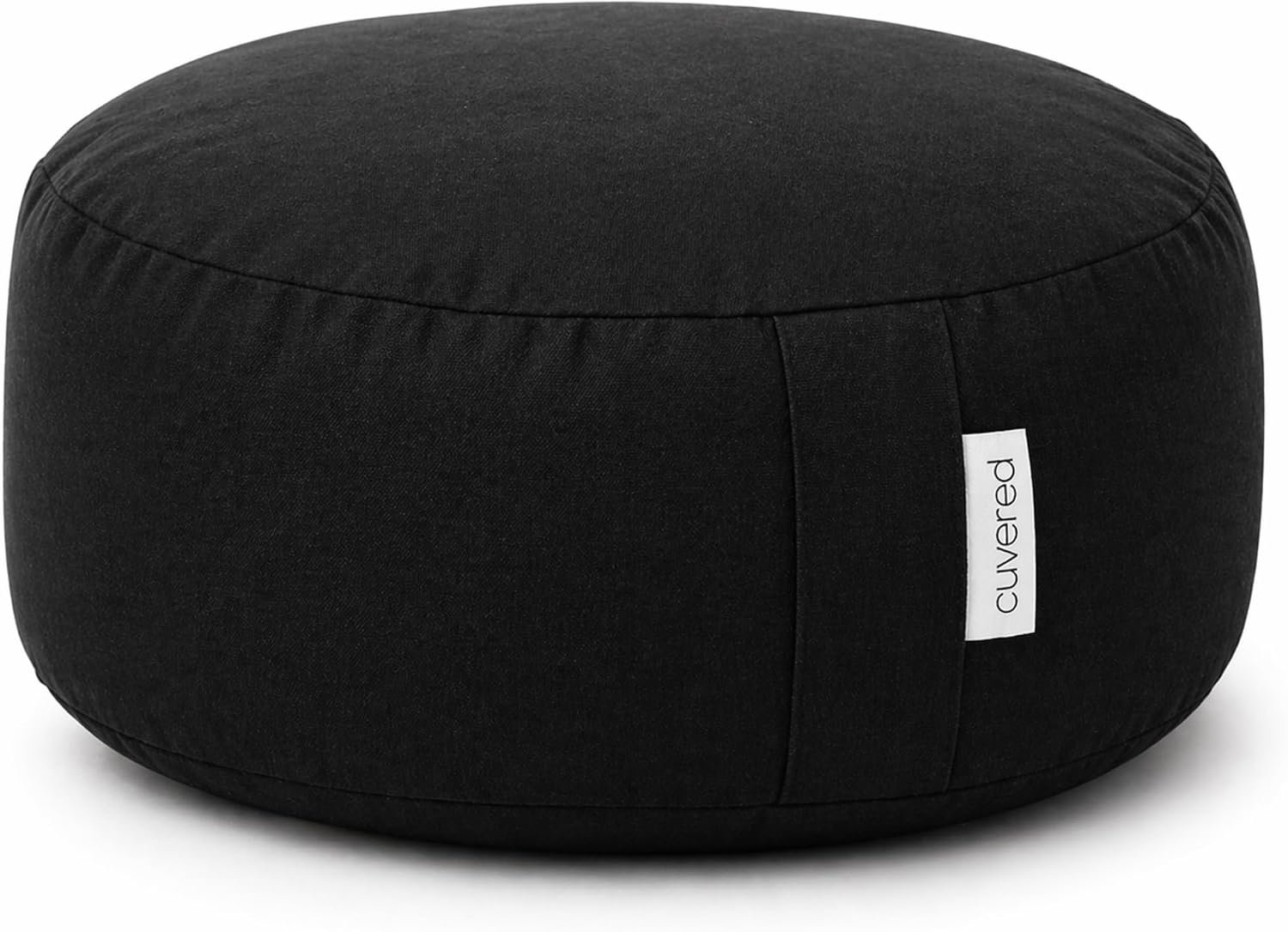Meditation Cushion – 15″ Buckwheat Pillow with Removable Cotton Cover and Carry Handle – Round Floor Cushion for Yoga, Meditation, Pilates, and Floor Sitting – Meditation Pillow by Cuvered