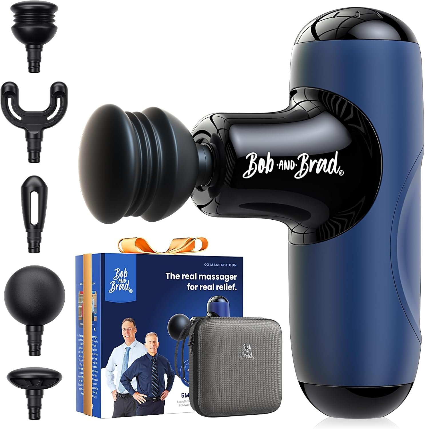 BOB AND BRAD Q2 Mini Massage Gun, Pocket-Sized Deep Tissue Massager, FSA Portable Percussion Muscle Massager Gun, Ultra Small & Quiet Travel Massage Gun for Pain Relief, HSA Eligible