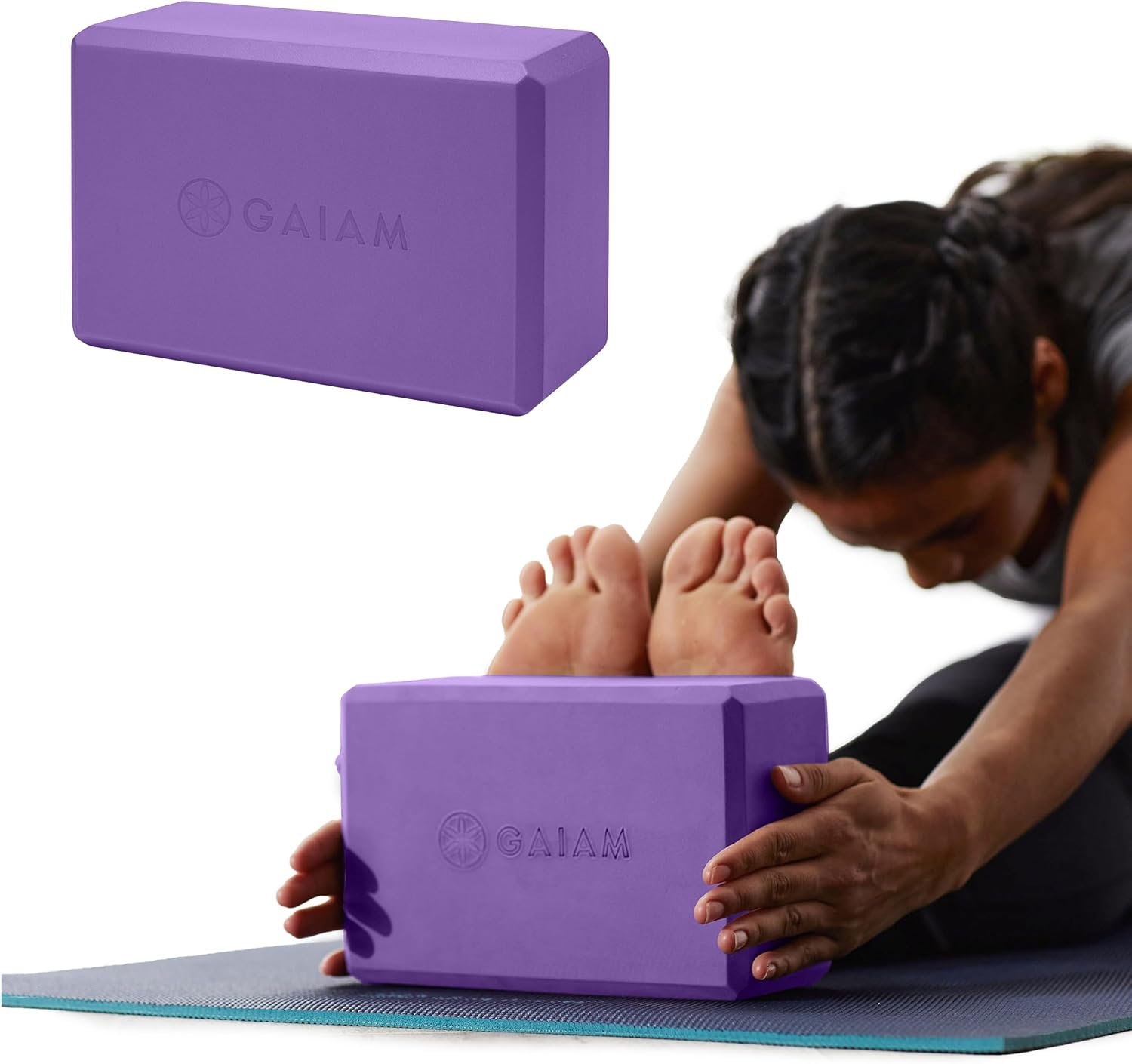 Gaiam Yoga Block – Supportive Latex-Free Eva Foam – Soft Non-Slip Surface with Beveled Edges for Yoga, Pilates, Meditation