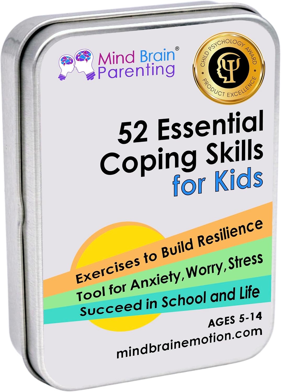 Mind Brain Emotion 52 Essential Coping Skills for Kids: Mindfulness CBT Cards for Stress, Anxiety, Anger, Executive Functioning, Coping Strategies for Anxious Generation, Family, School Therapy Game