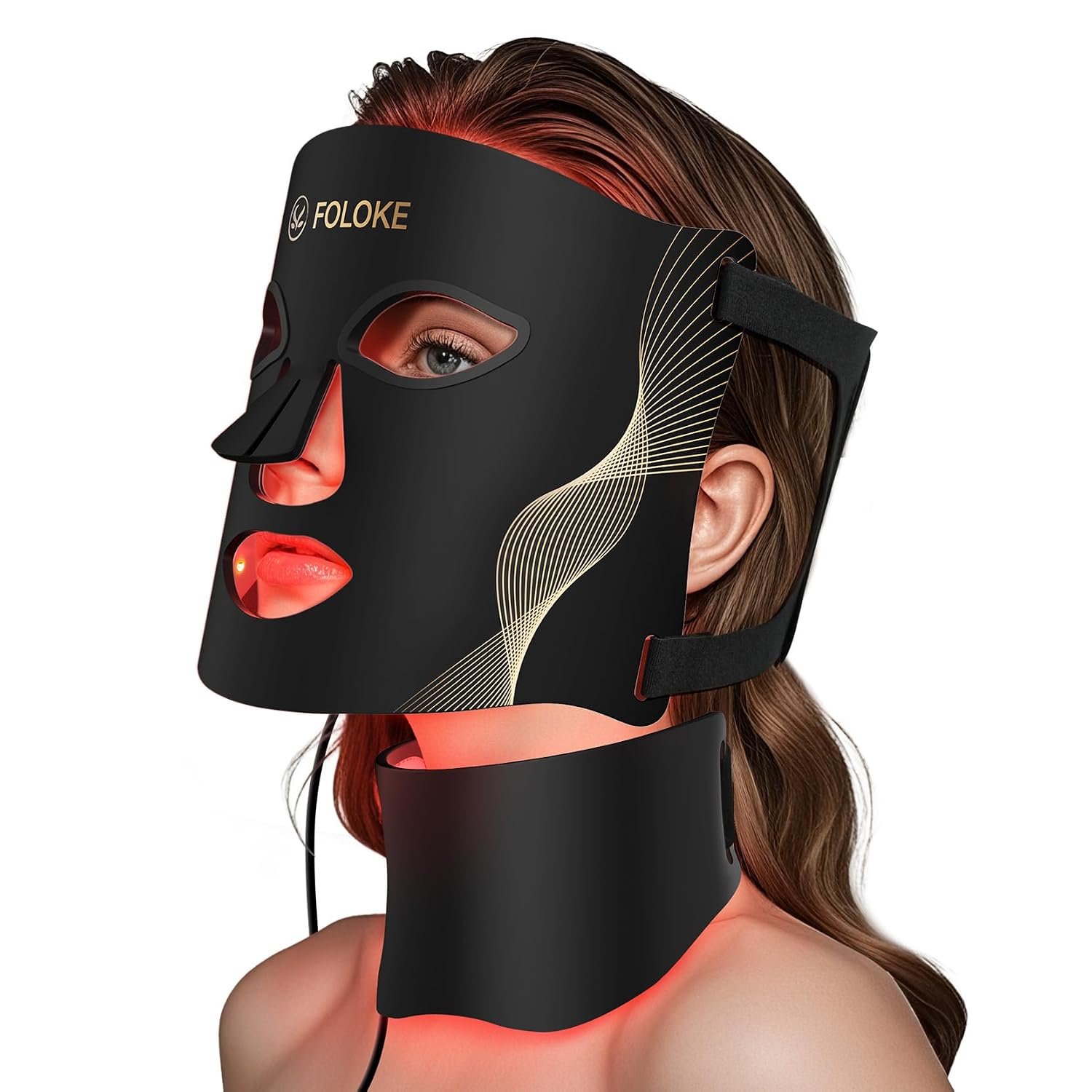 Red Light Therapy for Face, LED Light Therapy Mask Skin Care Mask & Neck, LED Red & NIR Light Therapy Wavelength for Home Use, Working Travel Yoga Sleep