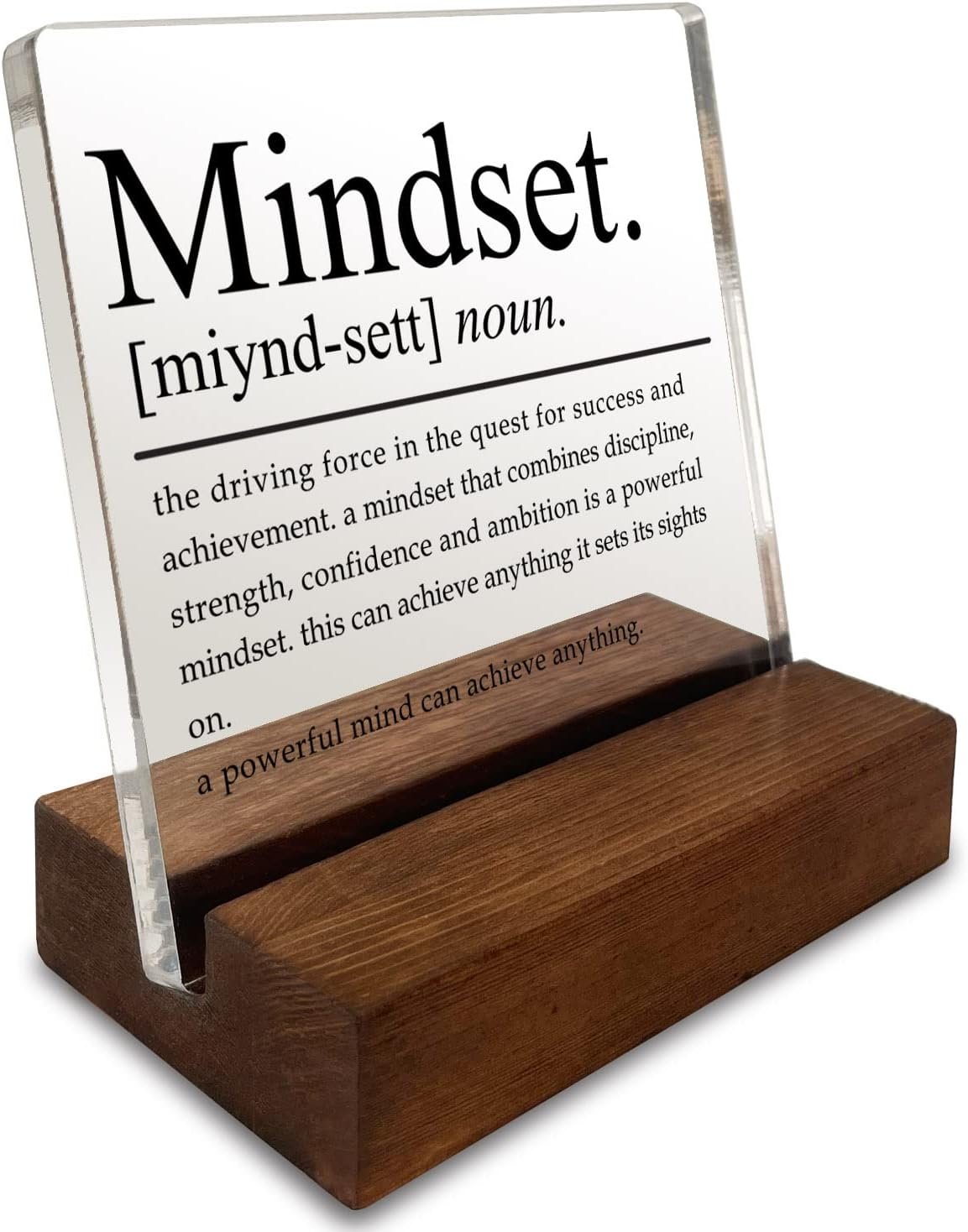 Inspirational Home Office Desk Decor, Motivational Minimalist Decor Art Acrylic Plaque With Wooden Stand Sign Home Office Desk Sign Gift for Women Colleague Friend Cowoker