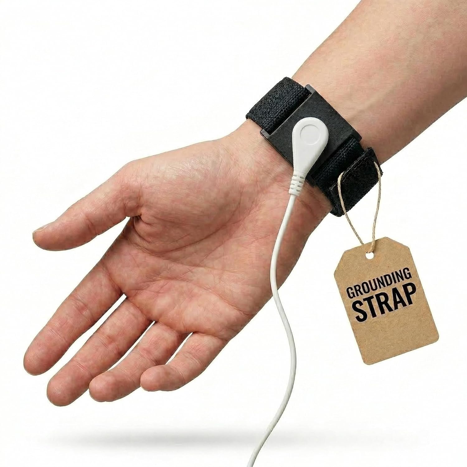 GAYA Grounding Wrist Strap – Better Sleep, Daily Comfort | Adjustable, Conductive Inner Pad, Snap Connector | Earthing Wrist Band for Sleeping, Working, Meditating (Cord Sold Separately)