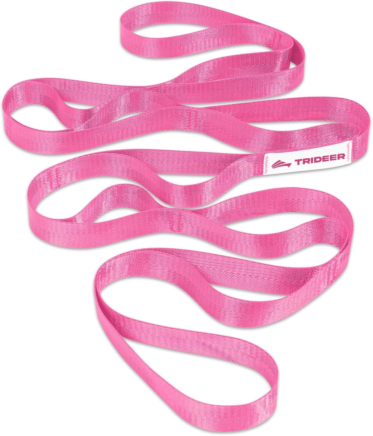 Trideer Non-Elastic Stretching Strap with Loops for Physical Therapy & Rehab, Knee Hip Leg ROM Post-Surgery, Yoga Strap for Stretching, Leg Lifter Strap Mobility Aid, Hamstring Calf Back