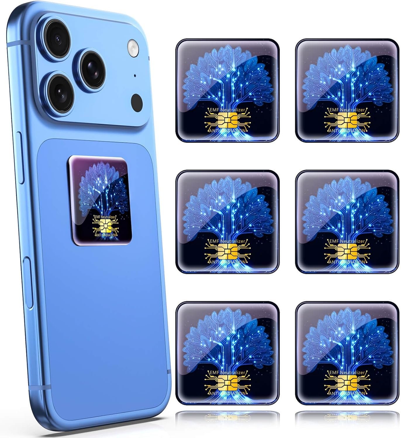 Cell Phone EMF Protection Neutralizers – for Smart Phones/Tablets/Laptops/Computer/WiFi/Priner/TV 6 Pack