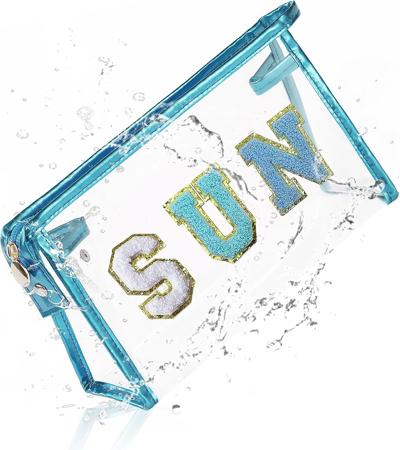 COSHAYSOO Sunscreen Bag Clear Makeup Toiletry Pouch Beach Vacation Essentials for Women Teen Girls Trip Gifts Summer Pool Travel Must Have Accessories Waterproof Stuff