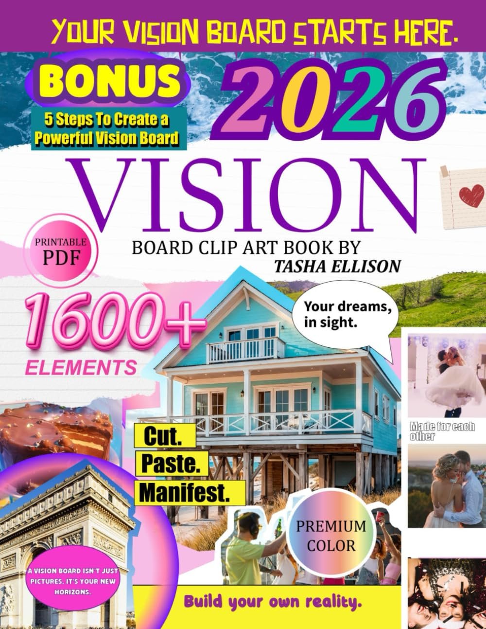 Vision Board & Manifestation Journal Kit for Women 2026: 1,600+ Inspiring Cutouts, Affirmations & Modern Clip Art for Your Dream Life
