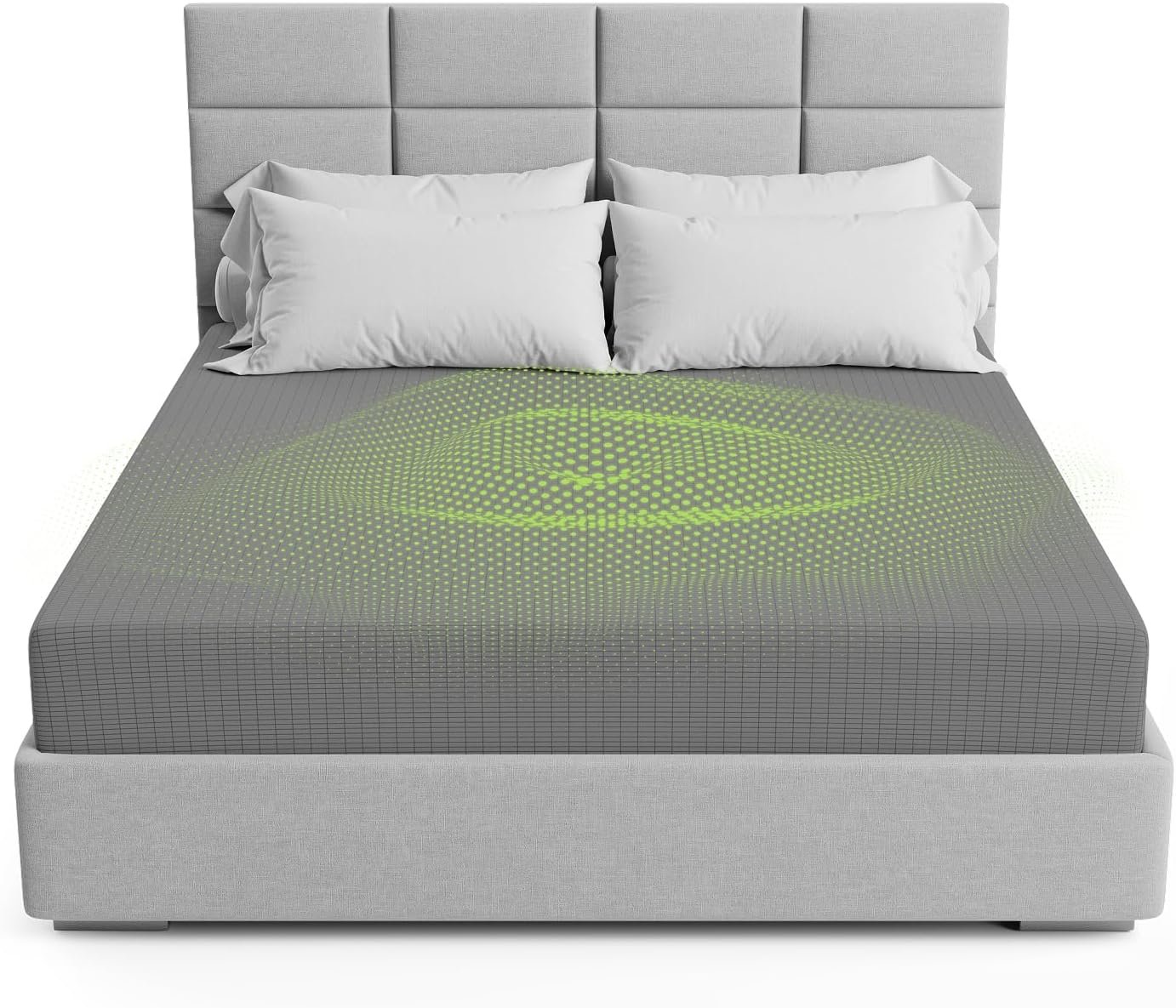 The Grounding Co. Fitted Terra Grounding Sheets King Size – Premium Organic Cotton Earthing Sheet with Silver-Infused Threads– for Sleep, Recovery & Wellness – Gray