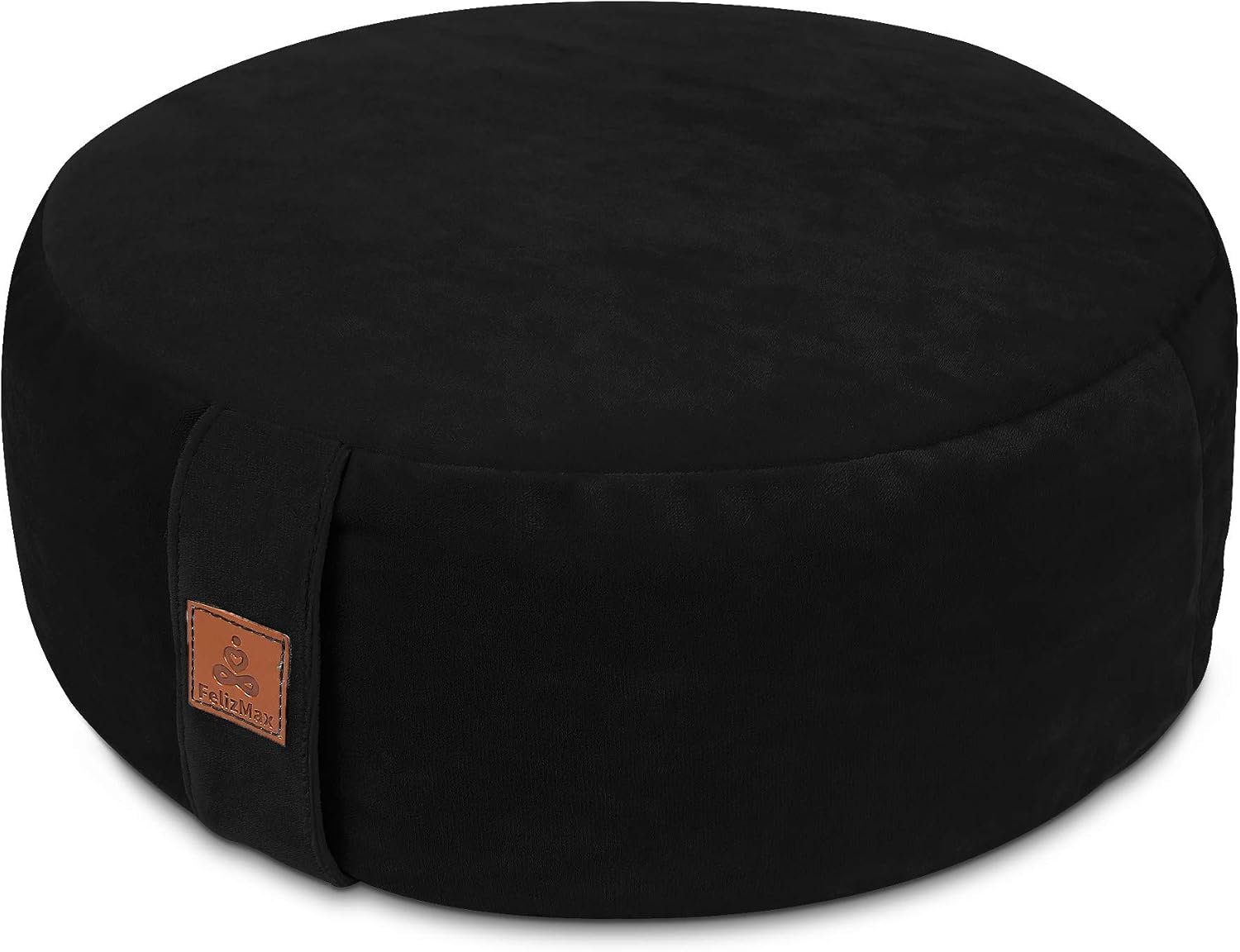 Round Velvet Meditation Pillow D=13″/16″ H=5.5″ Yoga Bolster Floor Pouf Zafu Buckwheat Meditation Cushion for Sitting on Floor,Removable Organic Cotton Cover Kneeling Pillow