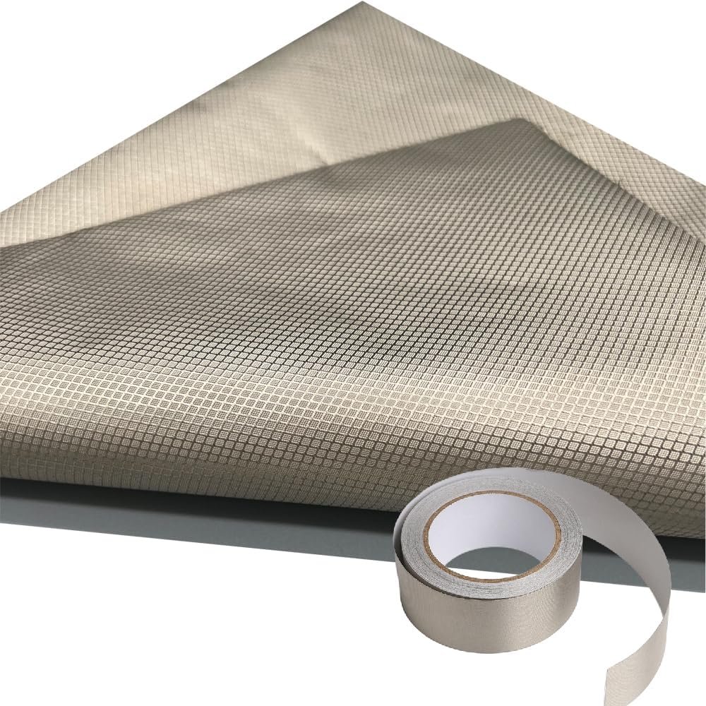 Faraday Fabric Kit (44″W × 108″L + 400″L Tape).Multipurpose Military Grade Signal Blocking Conductive Cloth Shields RFID,EMI,Cell Signal,Bluetooth,WiFi,GPS.Premium material for DIY Faraday bags