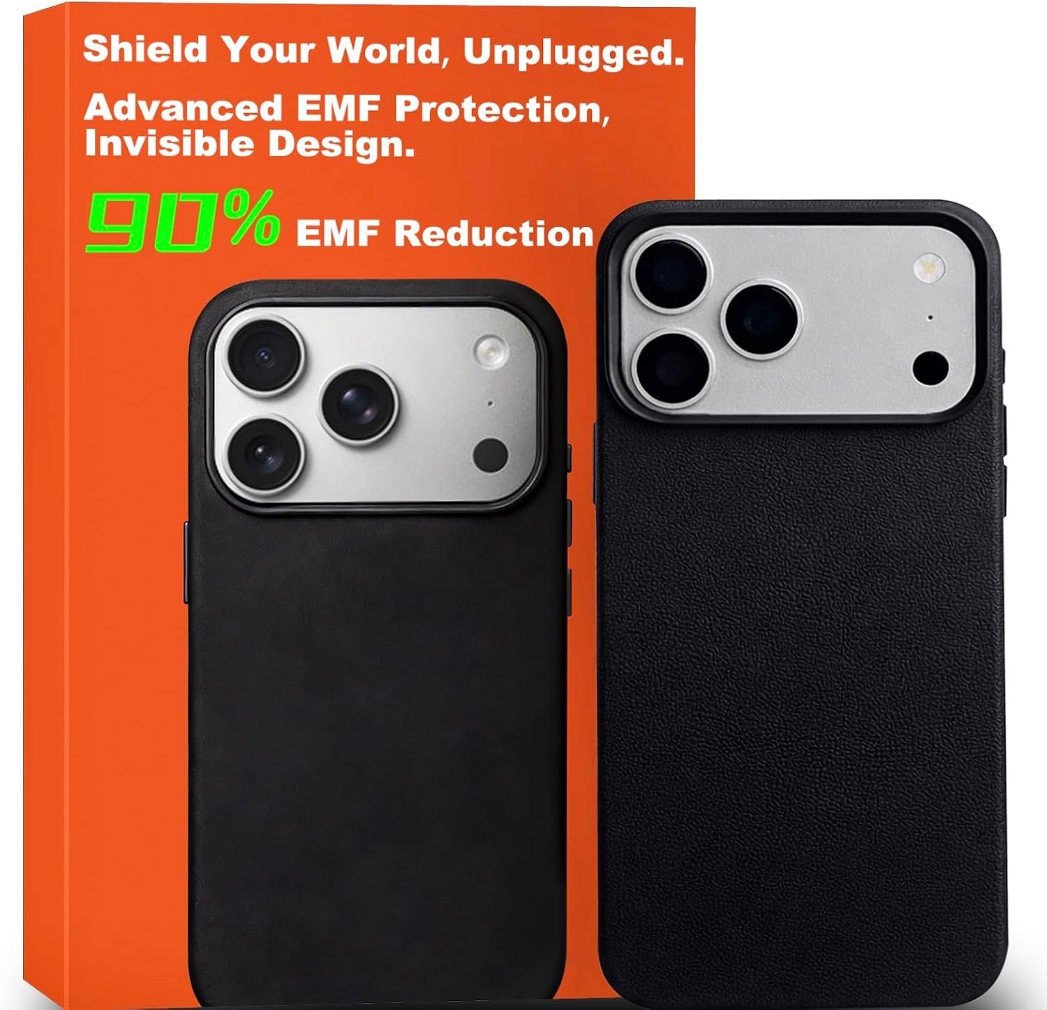 EMF Blocker for Cell Phone, Radiation Blocker for iPhone, Anti Radiation Phone Case with Circuit Chip Technology, EMF Protection Phone Case for iPhone, 5G Shield, FCC Tested (Black, iPhone 17 Pro)