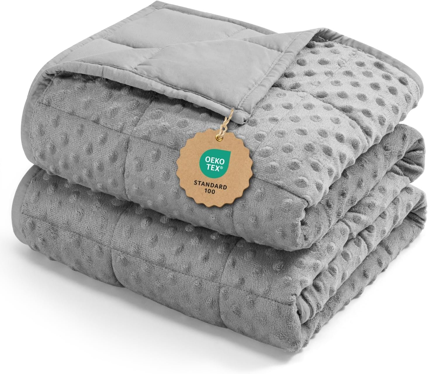 Kivik Breathable Weighted Blanket for Adults, 15 lbs Ultra Soft Minky Dot Heavy Blankets, Reversible Cooling and Warm Blanket for All Seasons, Machine Washable, 60″x80″ Queen Size, Grey