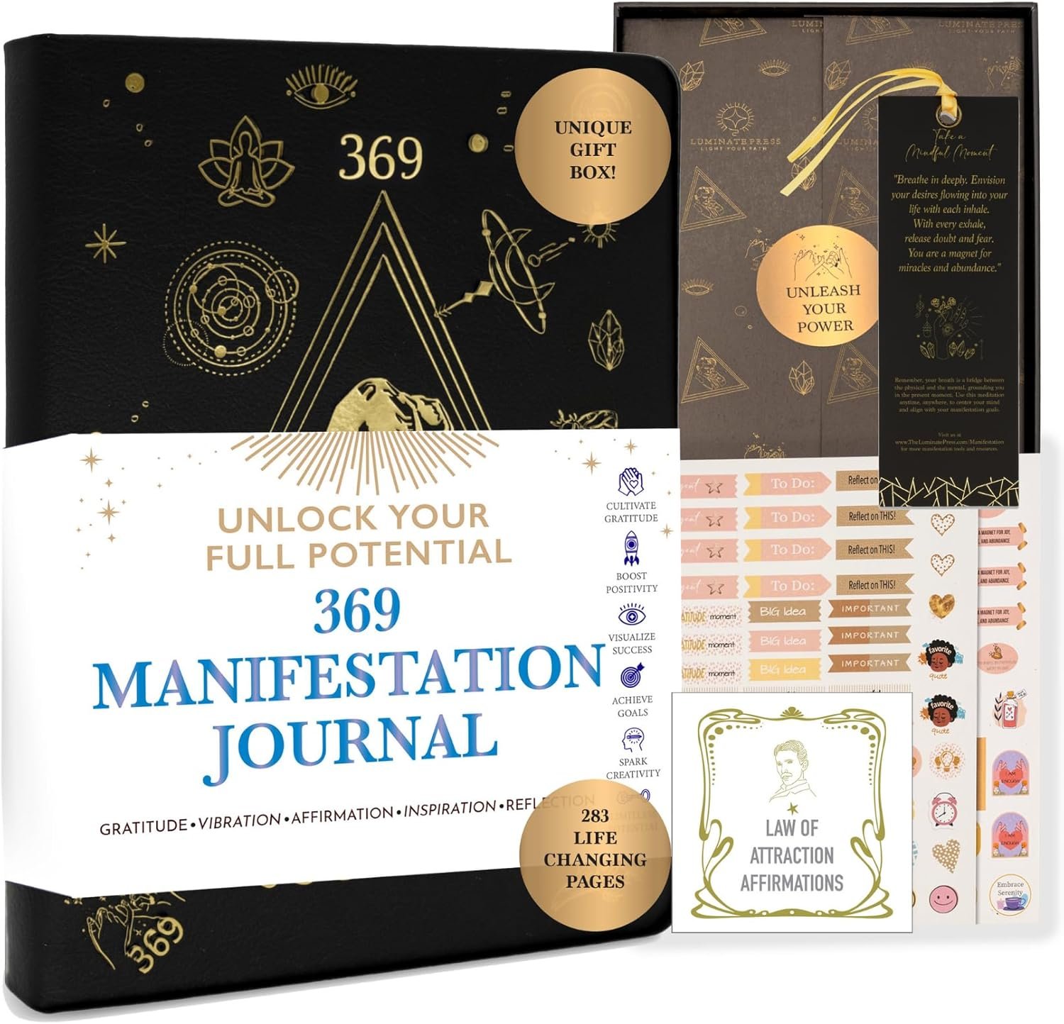 The Ultimate 369 Manifestation Journal – Transformative Law of Attraction Book to Unlock Your Limitless Potential – Presented in Luxurious Gift-Ready Packaging