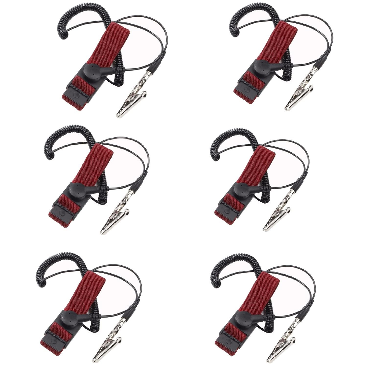 ESD Wristbands，Adjustable ESD Wrist Band Fits – 6 Pack for Working on Sensitive Electronic Devices