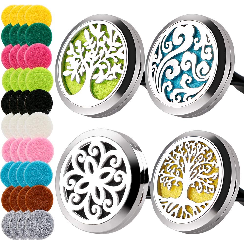 Maromalife 4 PCS Car Vent Clip Diffuser Clip, 30mm Aromatherapy Essential Oil Diffuser Car Clip with 40 Felt Pads, Gift for Women/Men, Mothers Day, Christmas, Birthday