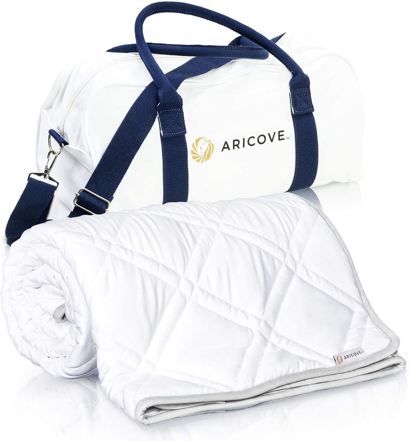 Aricove Cooling Weighted Blanket, 12 lbs, Twin Size for Adults, Luxury Heavy Blanket, Silky Soft Bamboo Viscose, 48×72 inches, Machine Washable, White