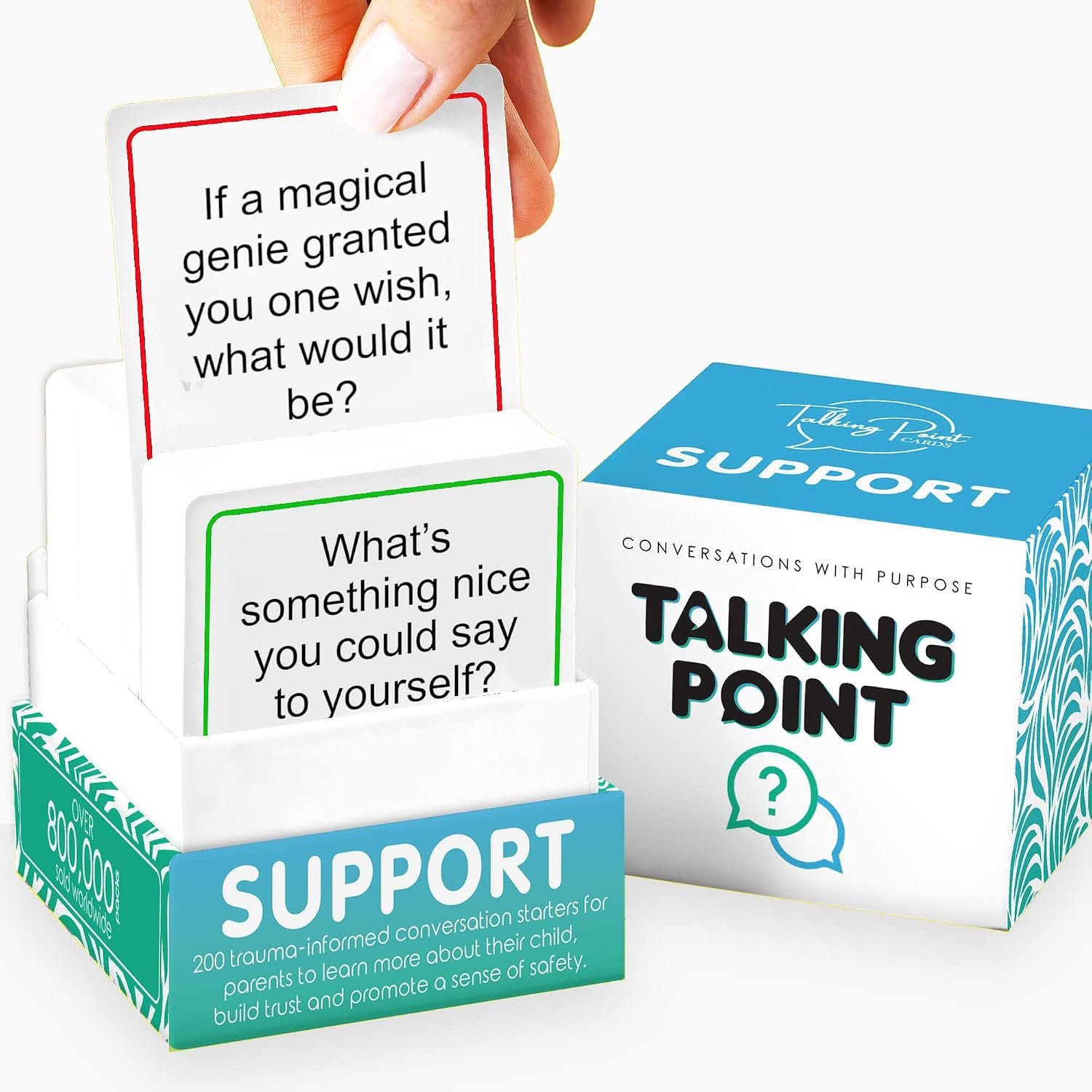 200 Conversation Starter Cards for Therapy, Counseling & Family Connection | Counselor & therapist designed; mindset, self-esteem, social skills, coping & empathy; 5 categories light to deep