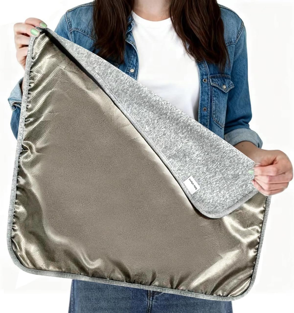 Faraday Blanket: Protection Against Direct Contact from WiFi, Protection Blanket for Cell Phone, Tablet, Electronics (20.5″ x 17.5″), Grey